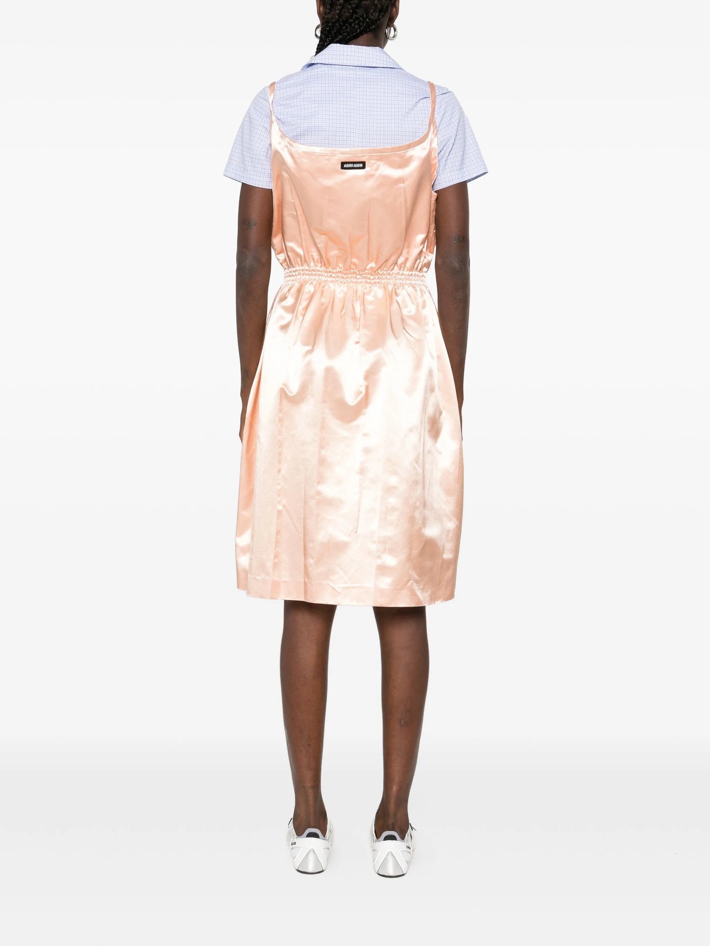 satin spaghetti-strap mini dress