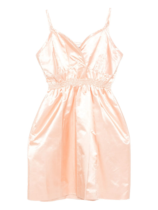 satin spaghetti-strap mini dress