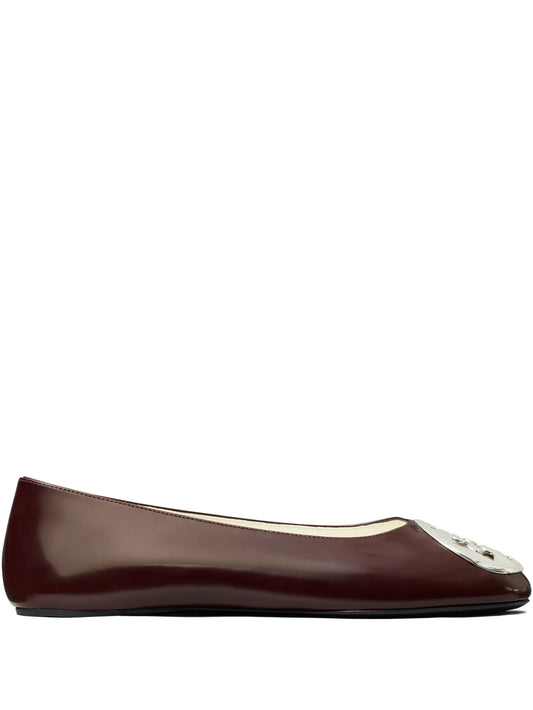 logo-plaque ballet flats
