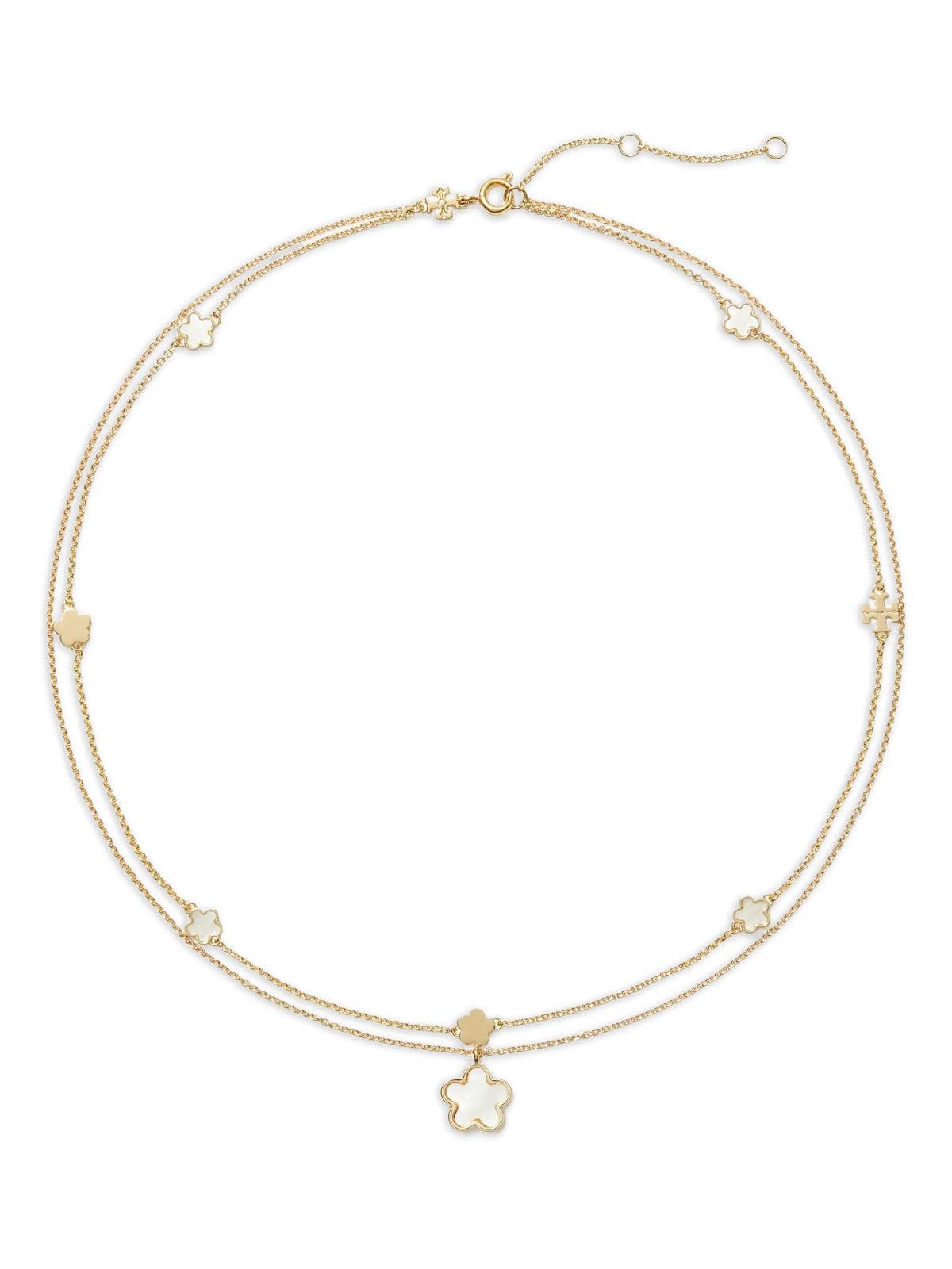 Kira flower-embellished layered necklace
