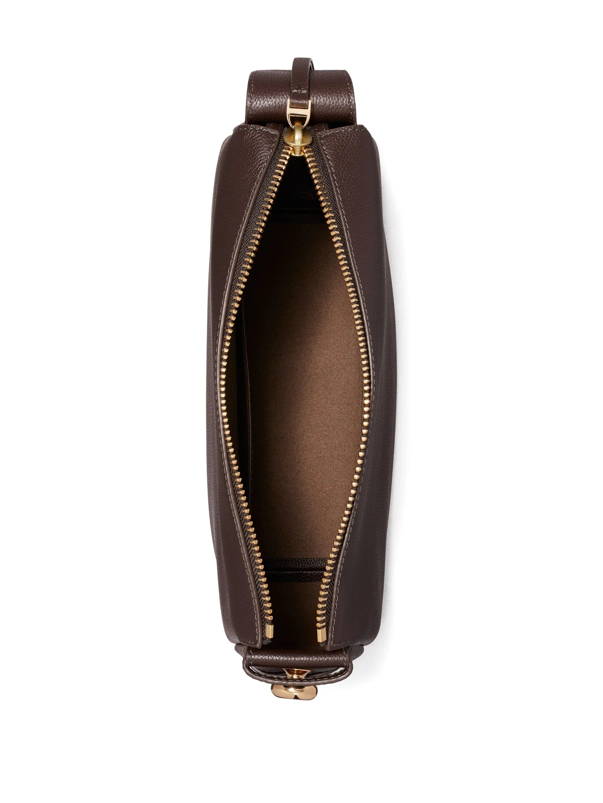 zip-fastening flap shoulder bag