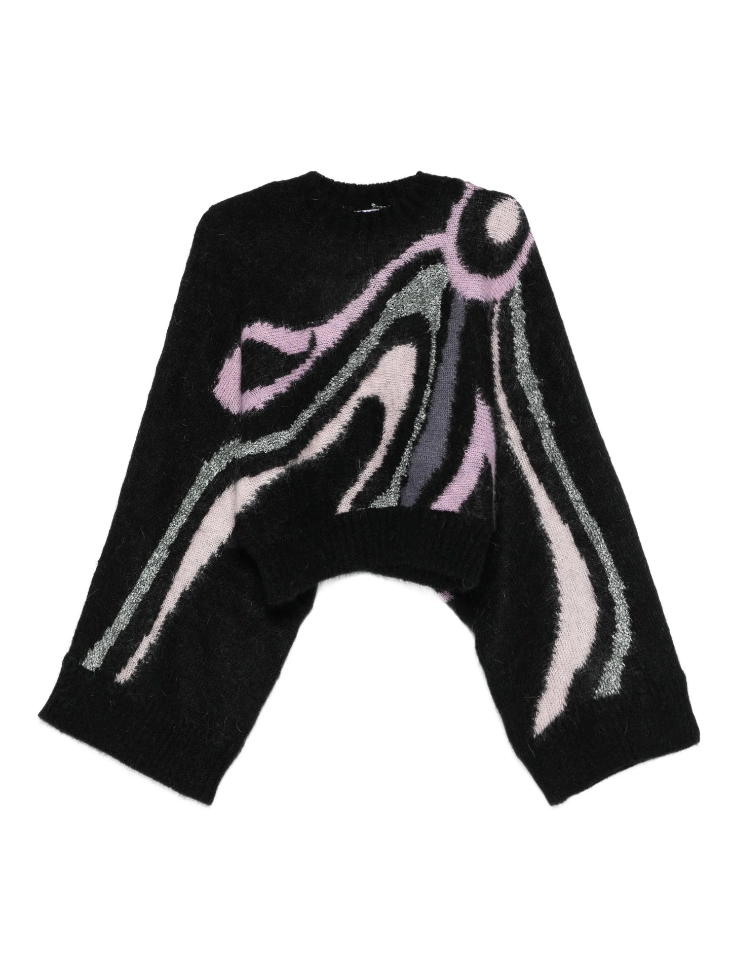 Marmo-print cropped sweater