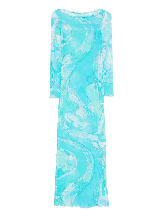 Orchidee-print maxi dress