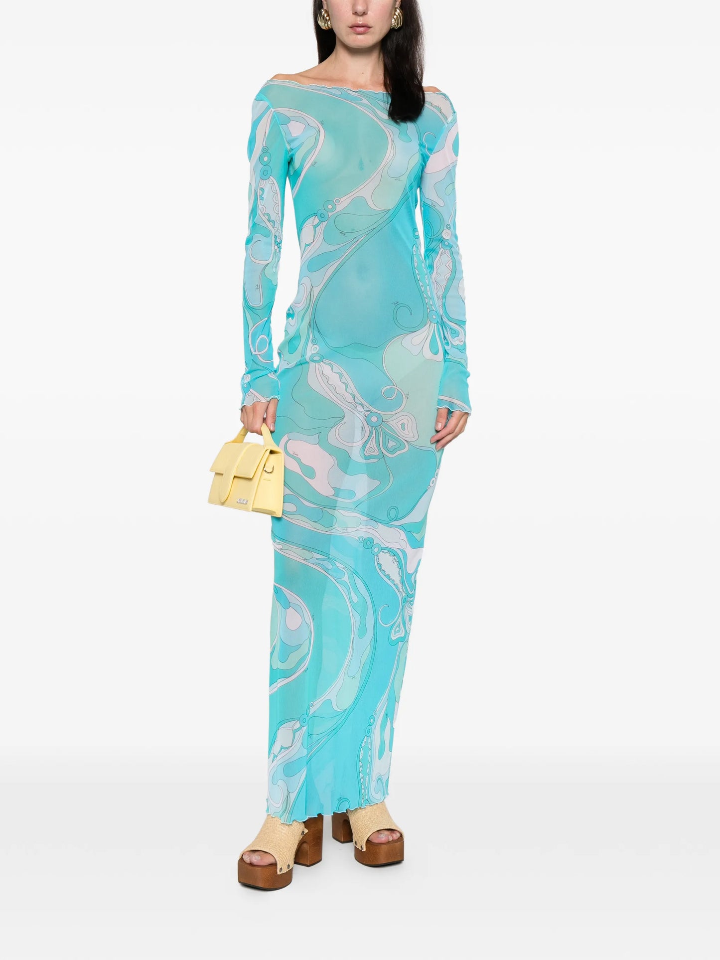 Orchidee-print maxi dress