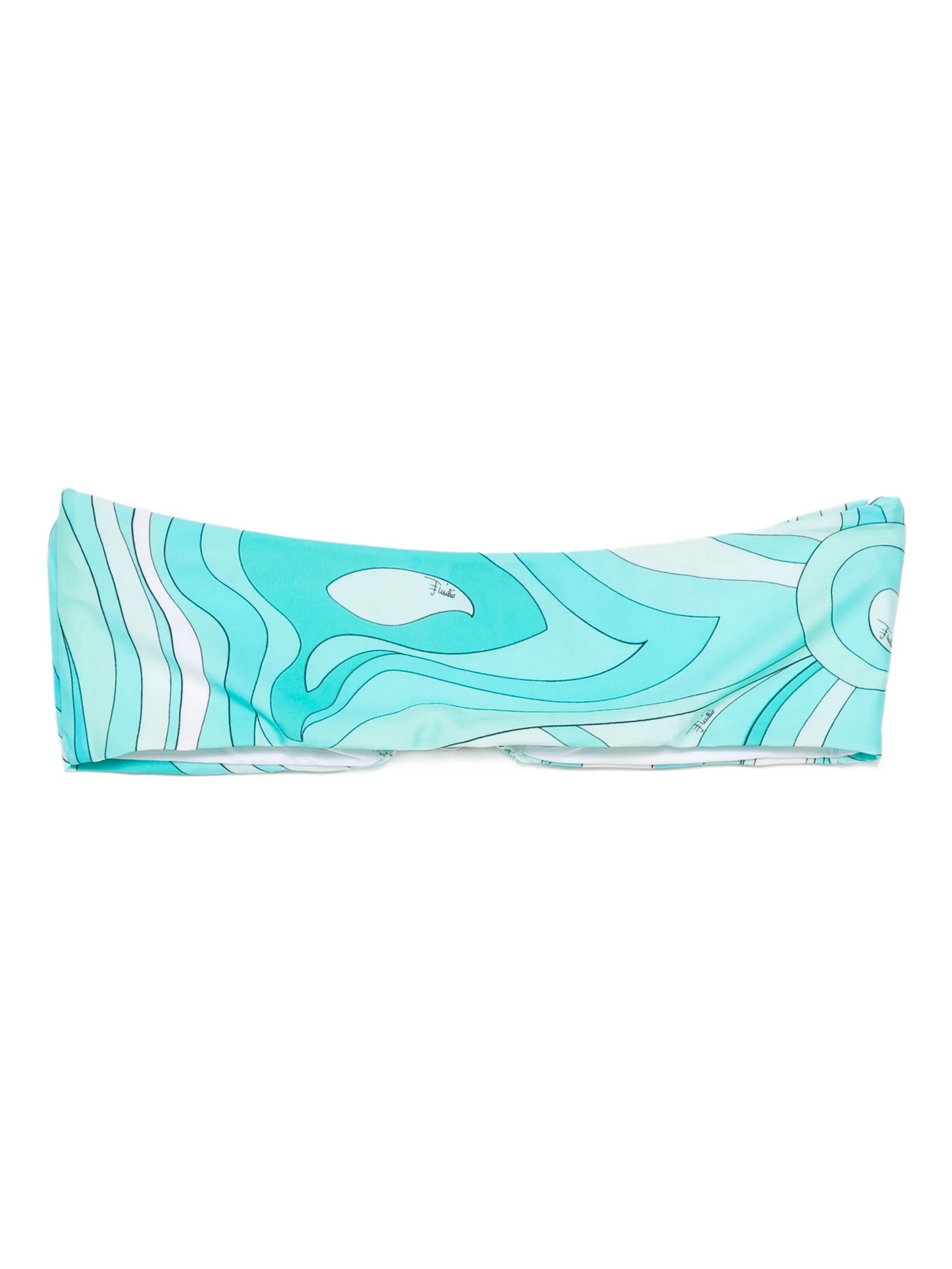 Marmo print bandeau bikini top
