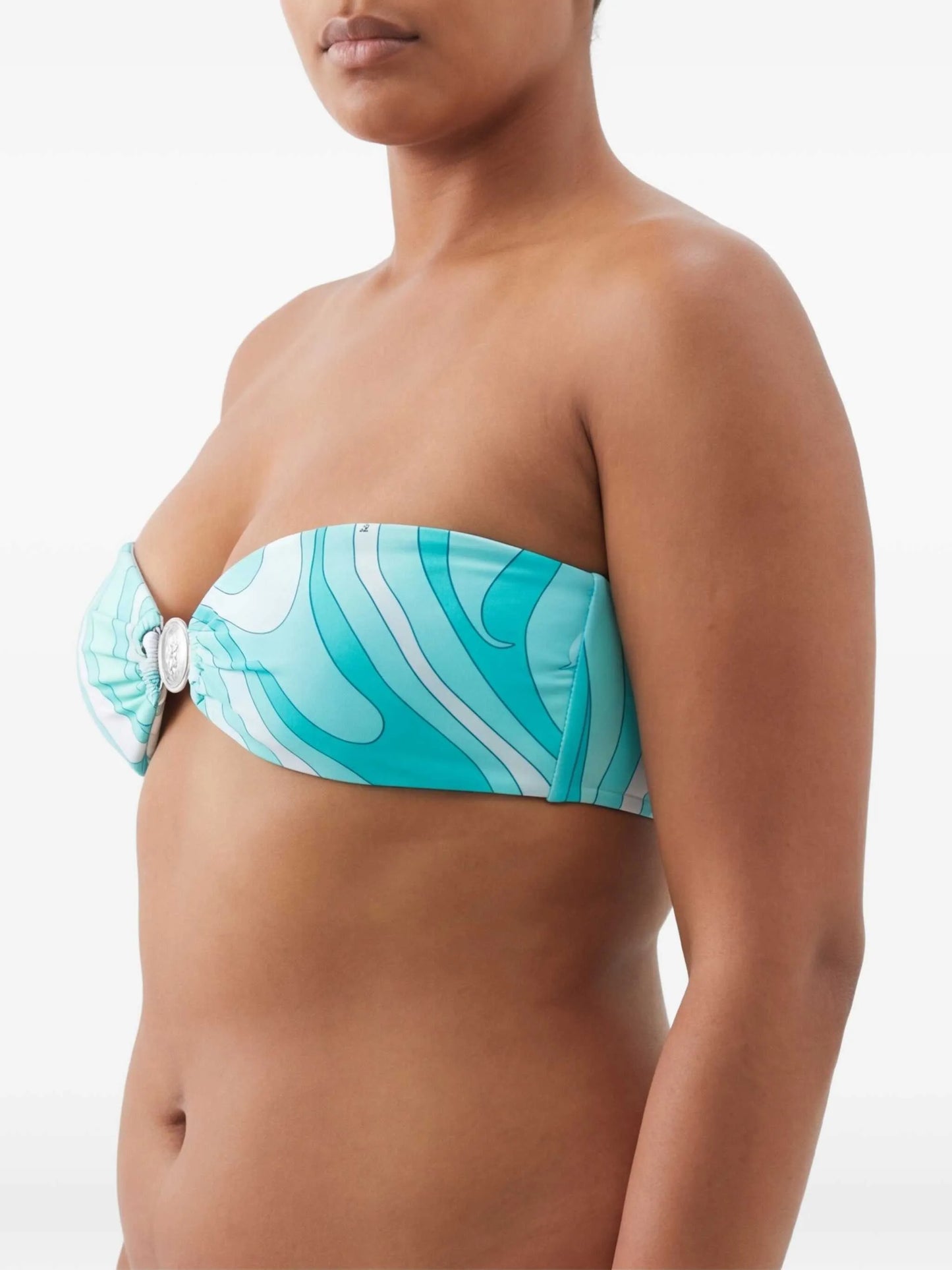 Mirmo-print bandeau bikini top
