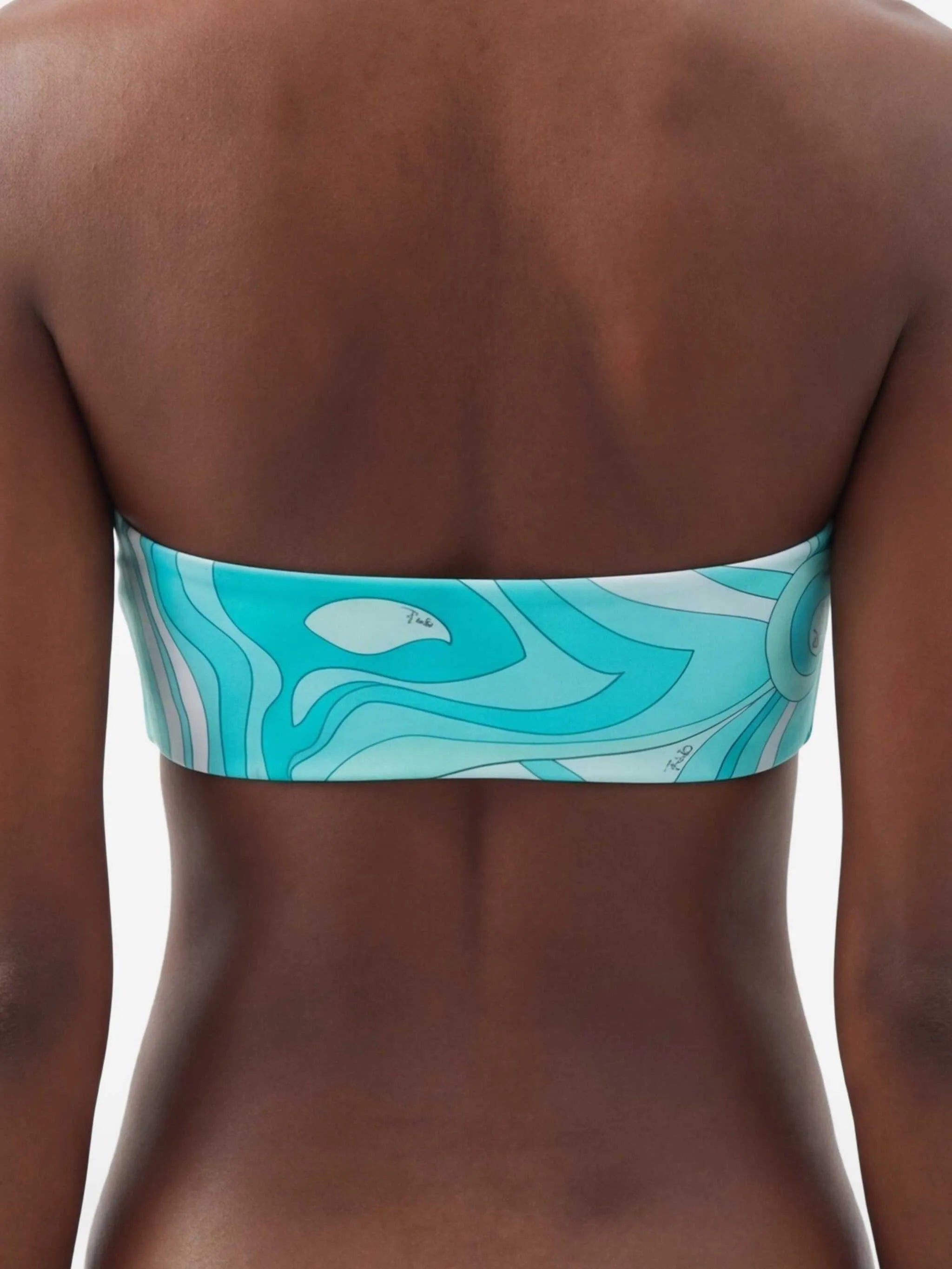 Mirmo-print bandeau bikini top