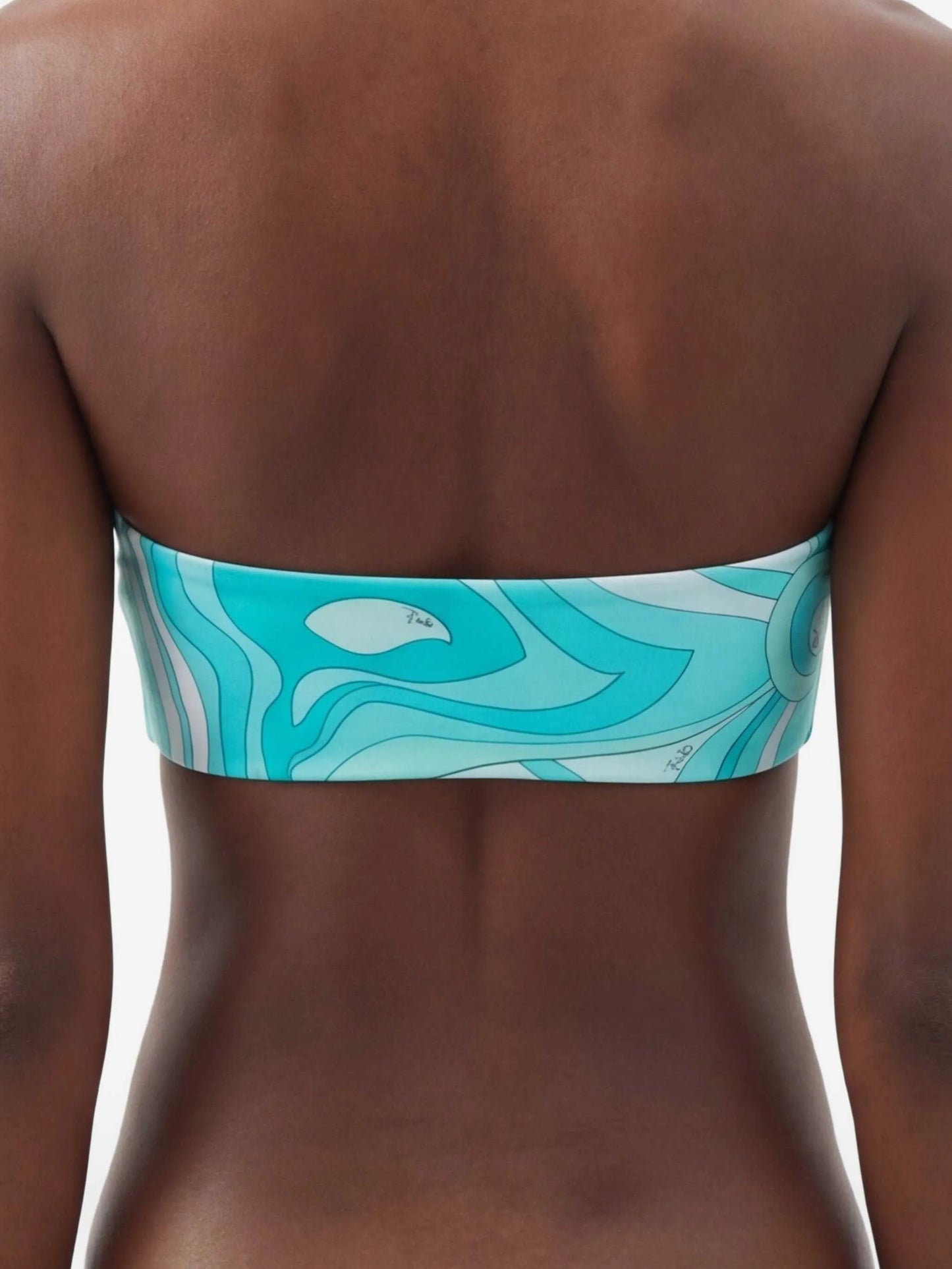 Mirmo-print bandeau bikini top