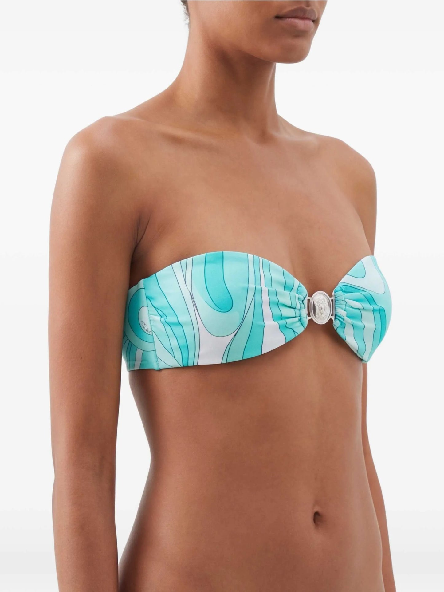 Mirmo-print bandeau bikini top