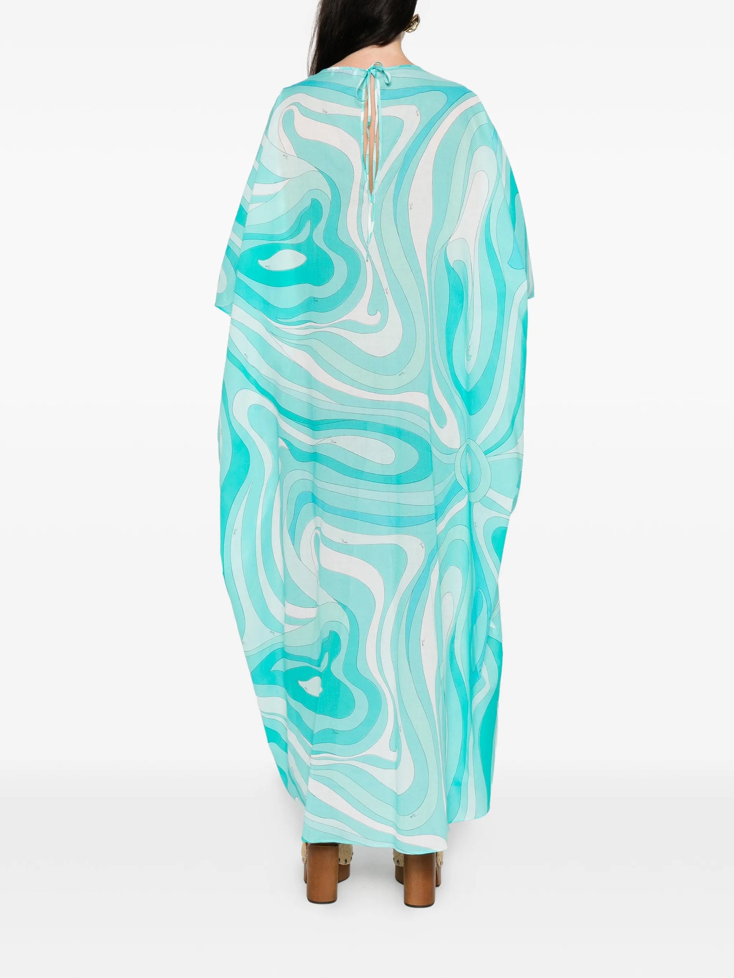 Marmo-print kaftan-style maxi dress