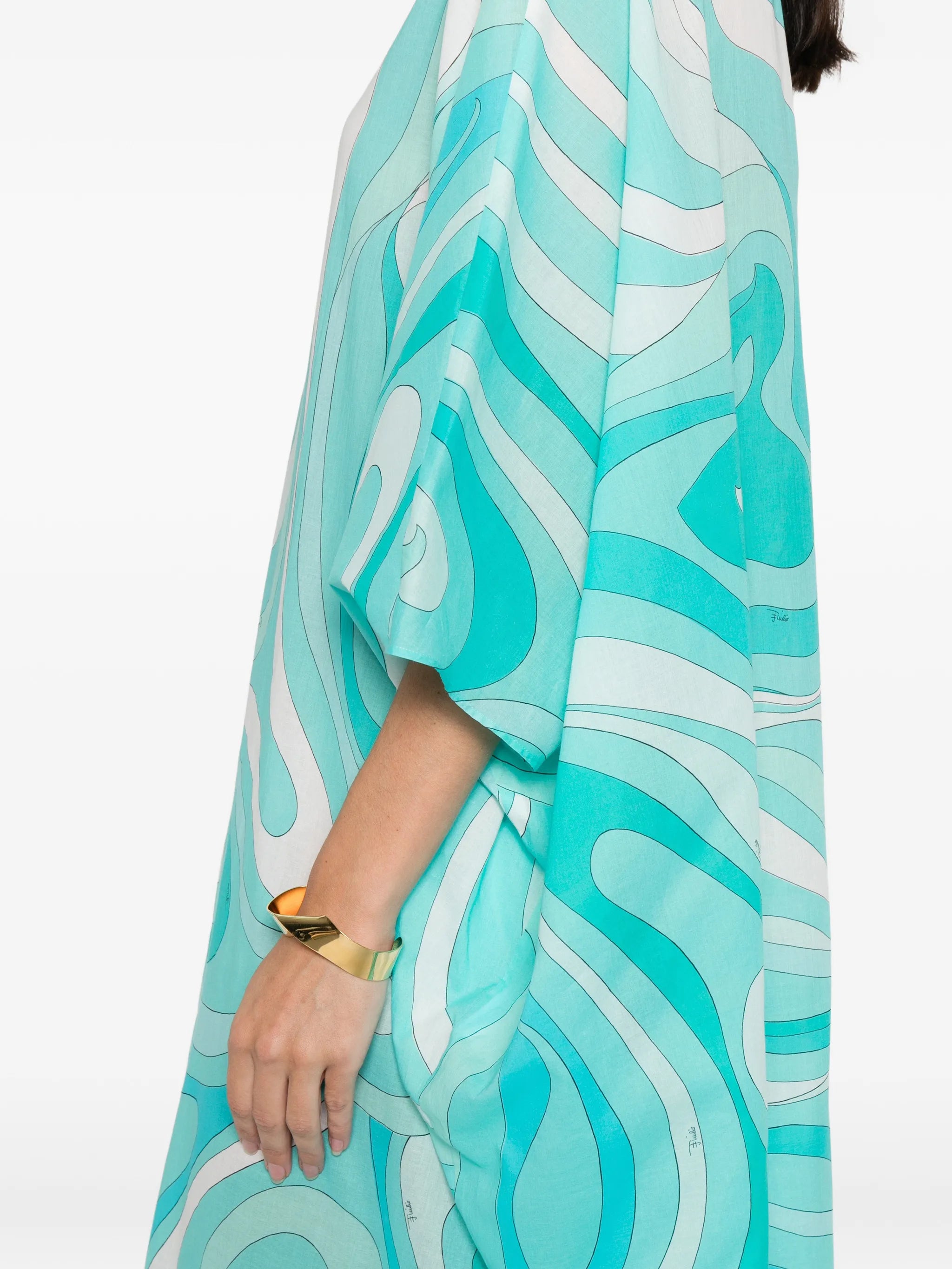 Marmo-print kaftan-style maxi dress