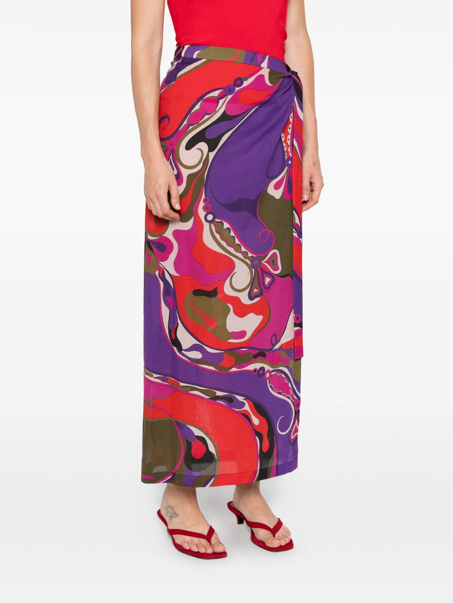 abstract-print maxi skirt