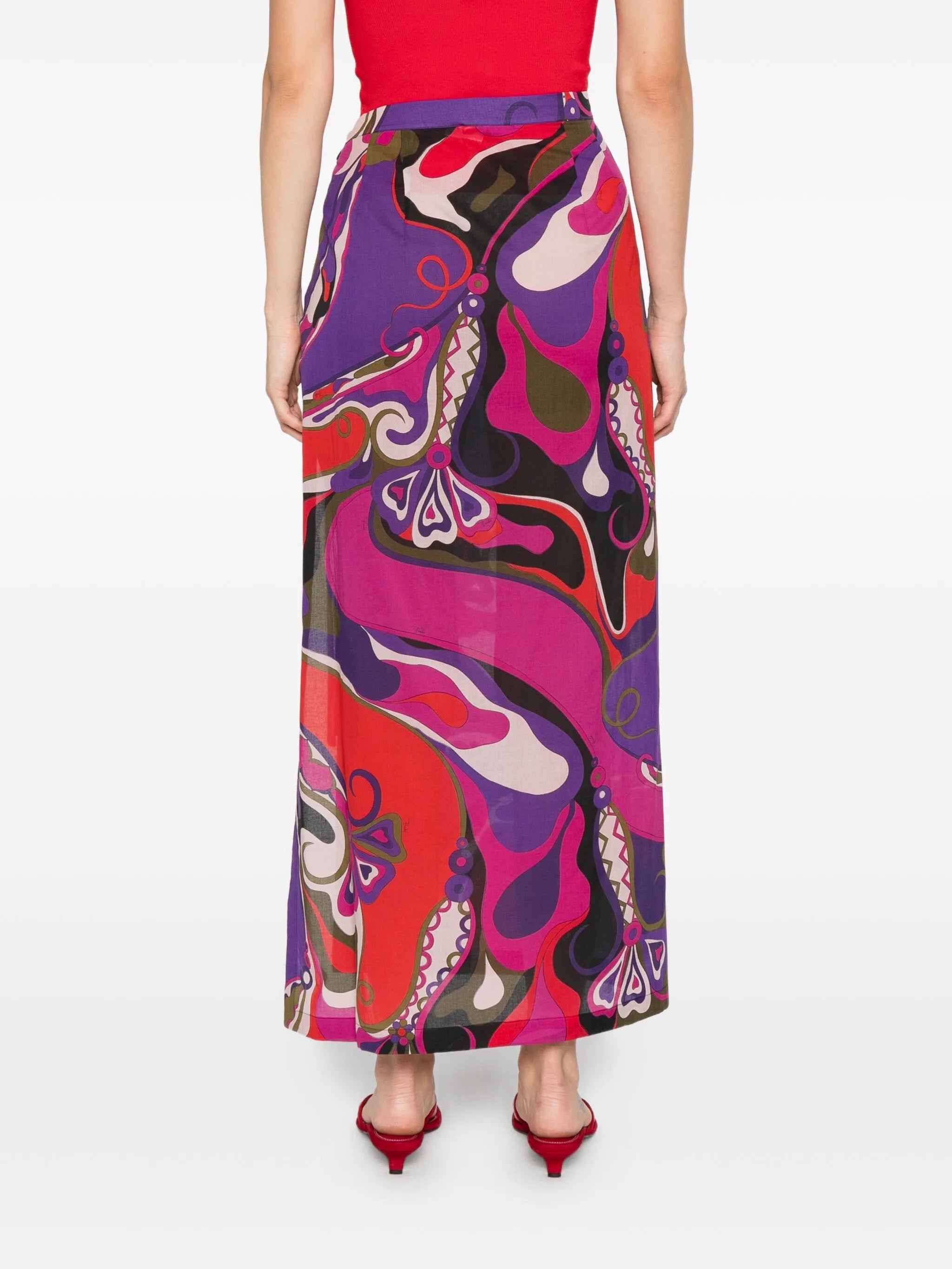 abstract-print maxi skirt