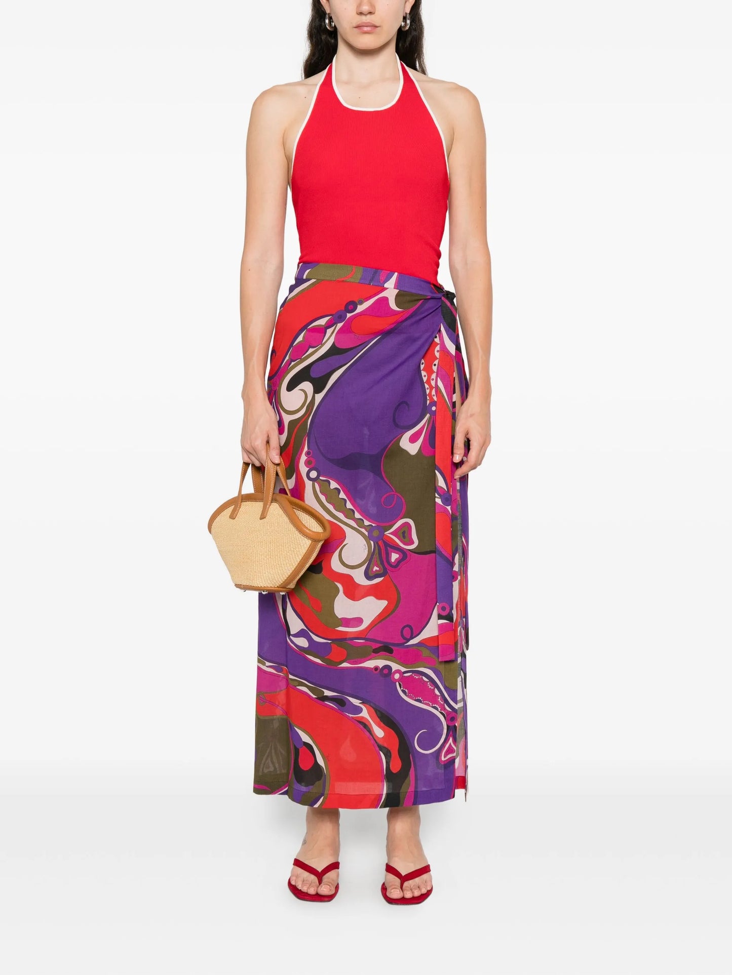 abstract-print maxi skirt