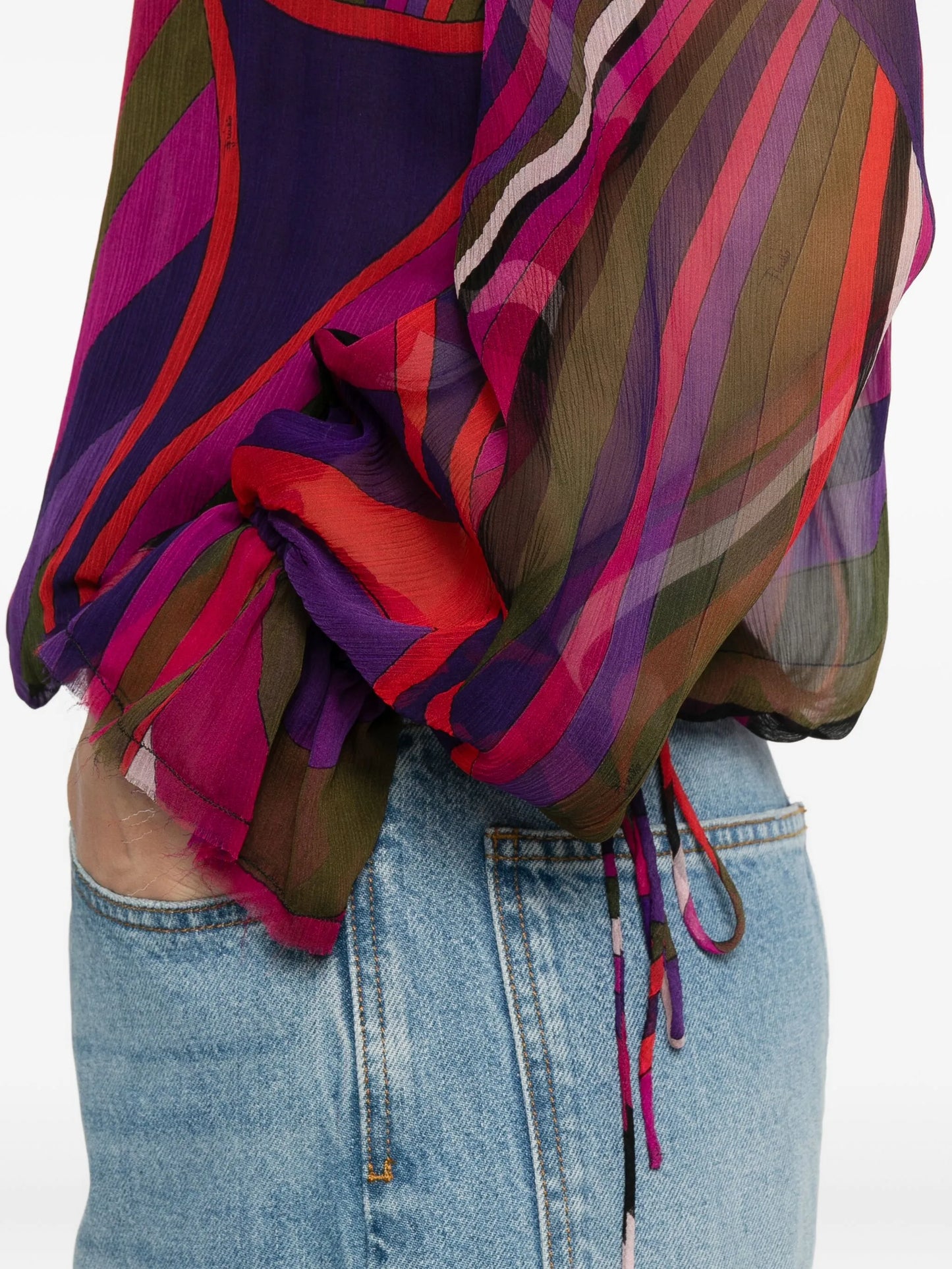 abstract-print blouse