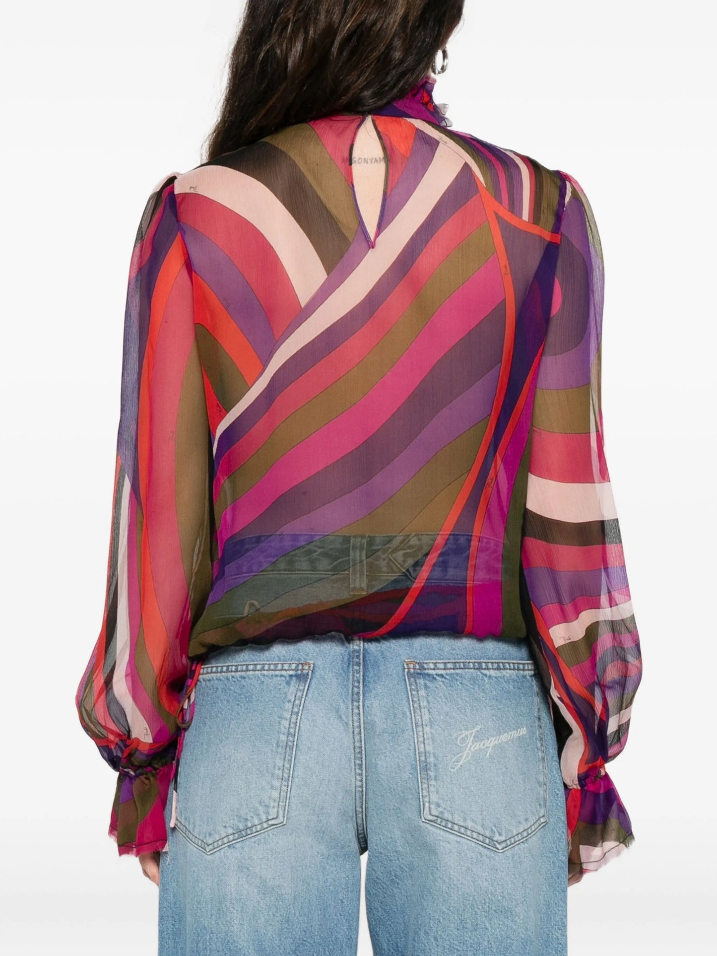 abstract-print blouse