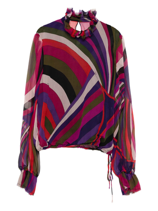 abstract-print blouse