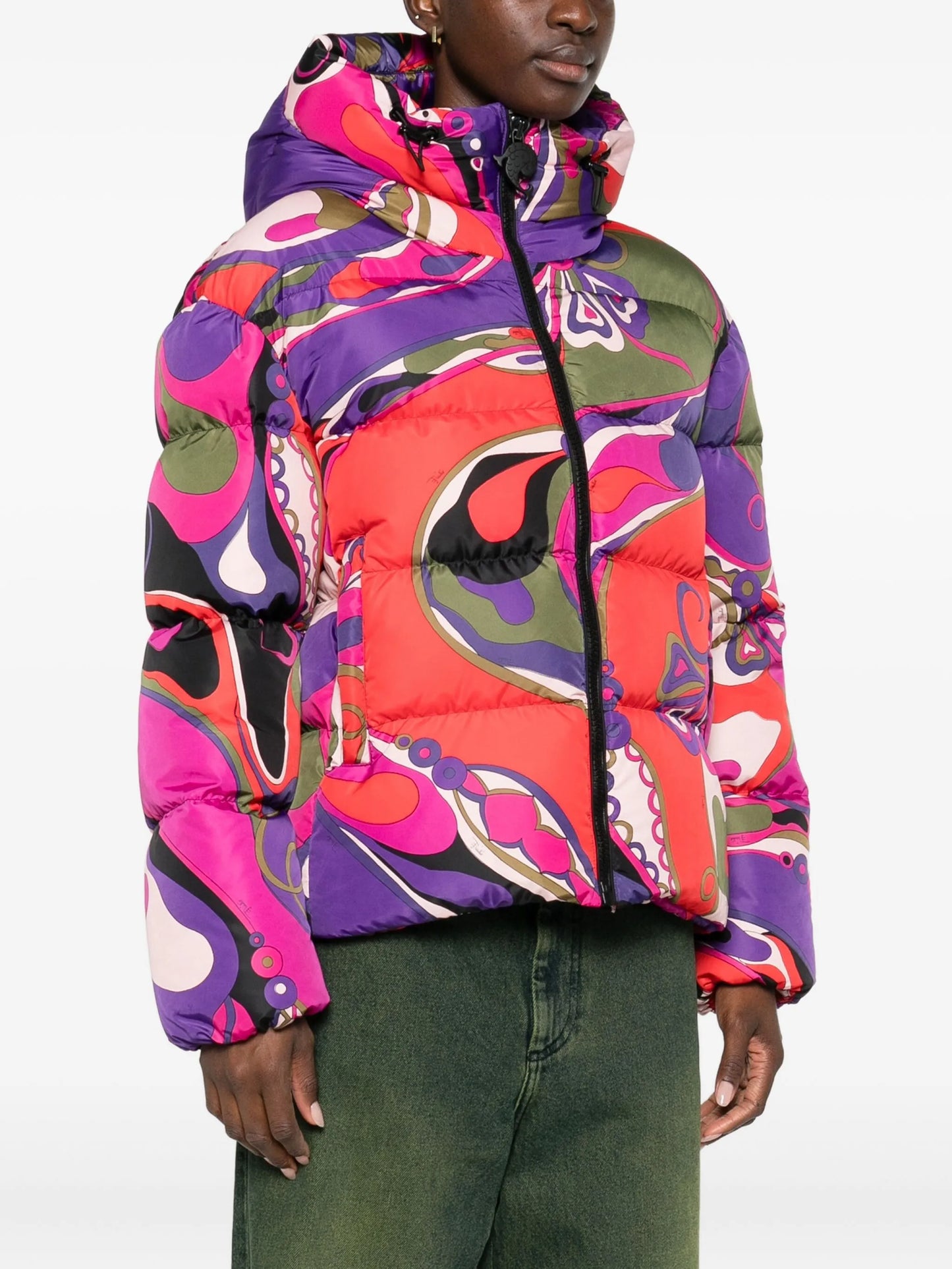abstract-print puffer jacket