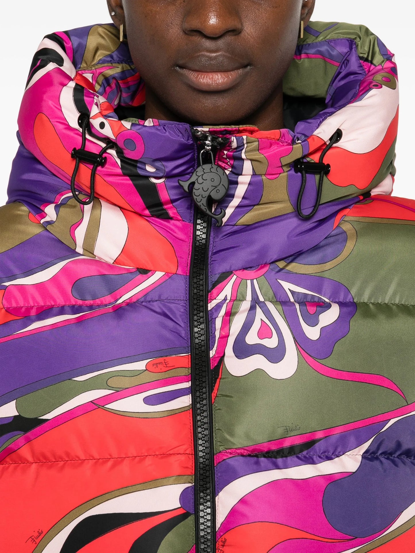 orchidee-print puffer jacket