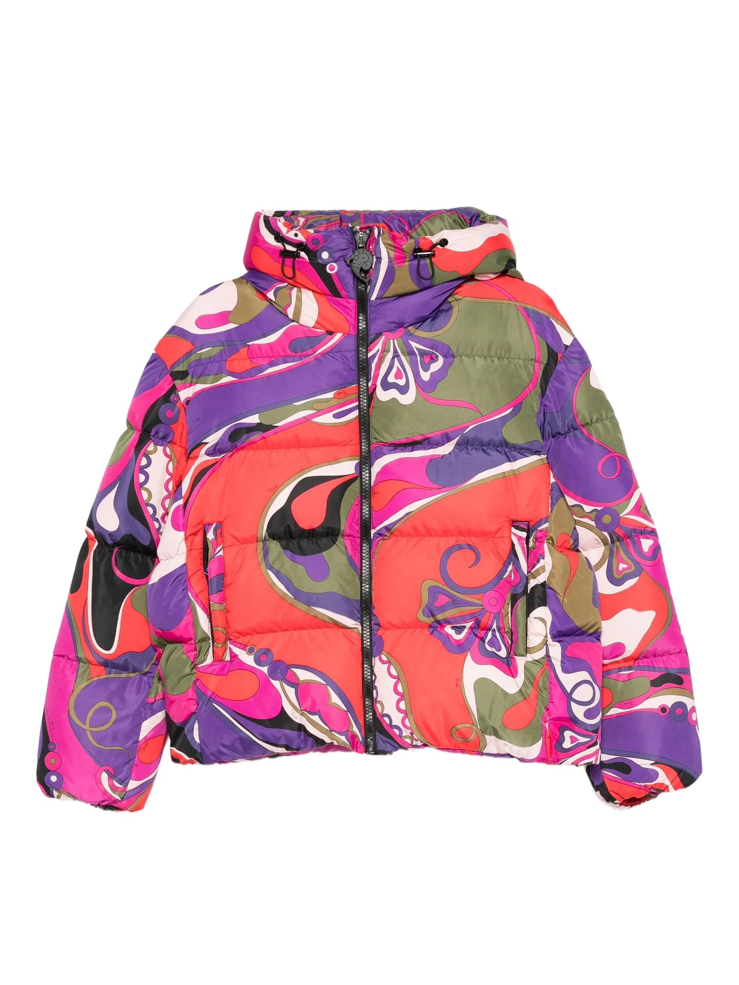 abstract-print puffer jacket