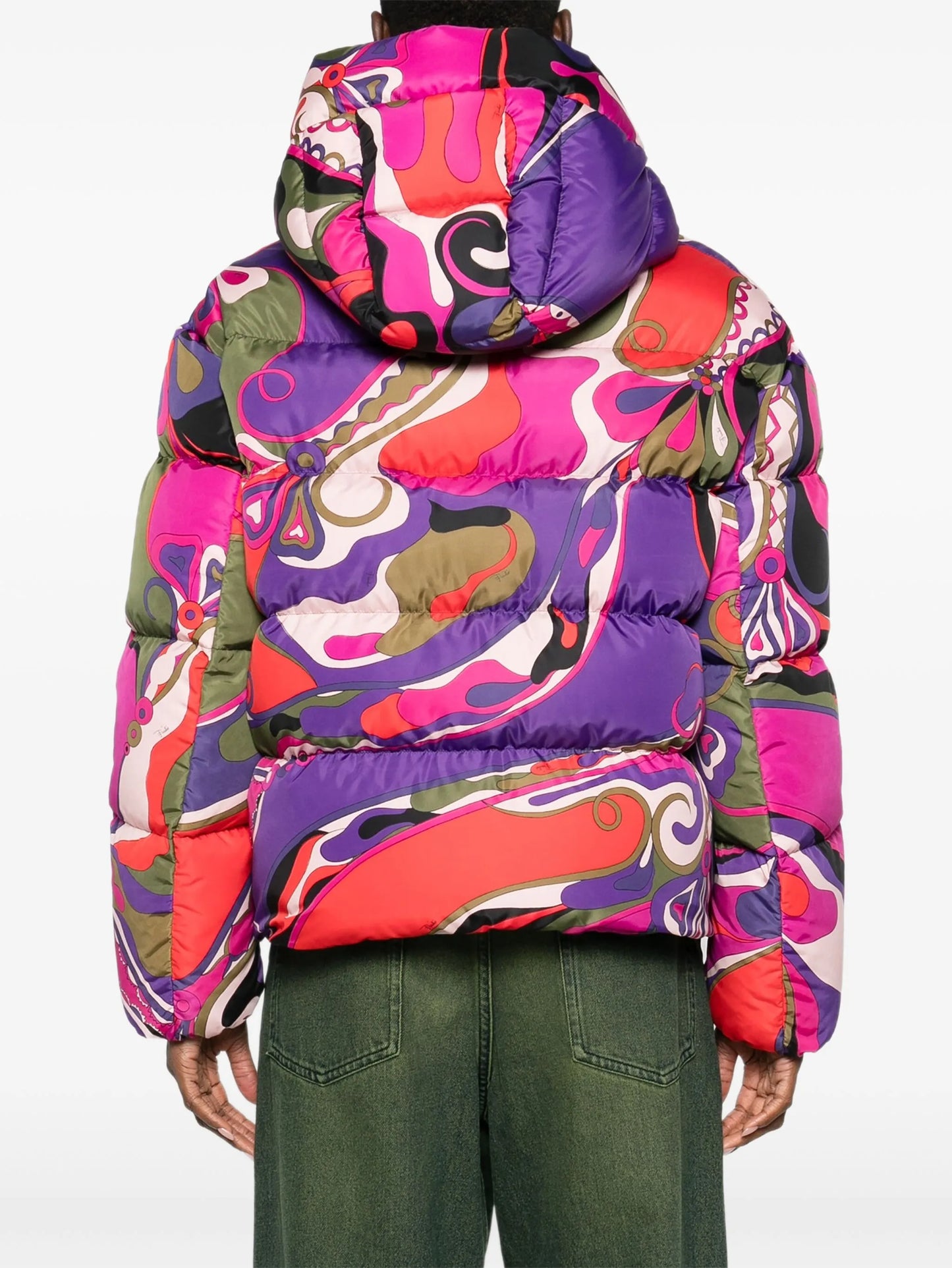 abstract-print puffer jacket