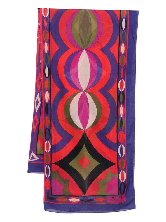 abstract-print pareo skirt