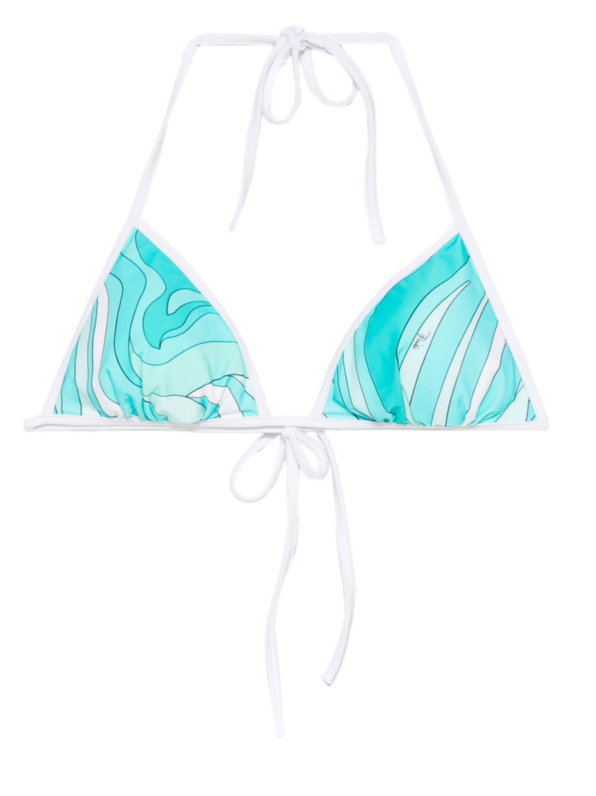 Marmo print triangle bikini top
