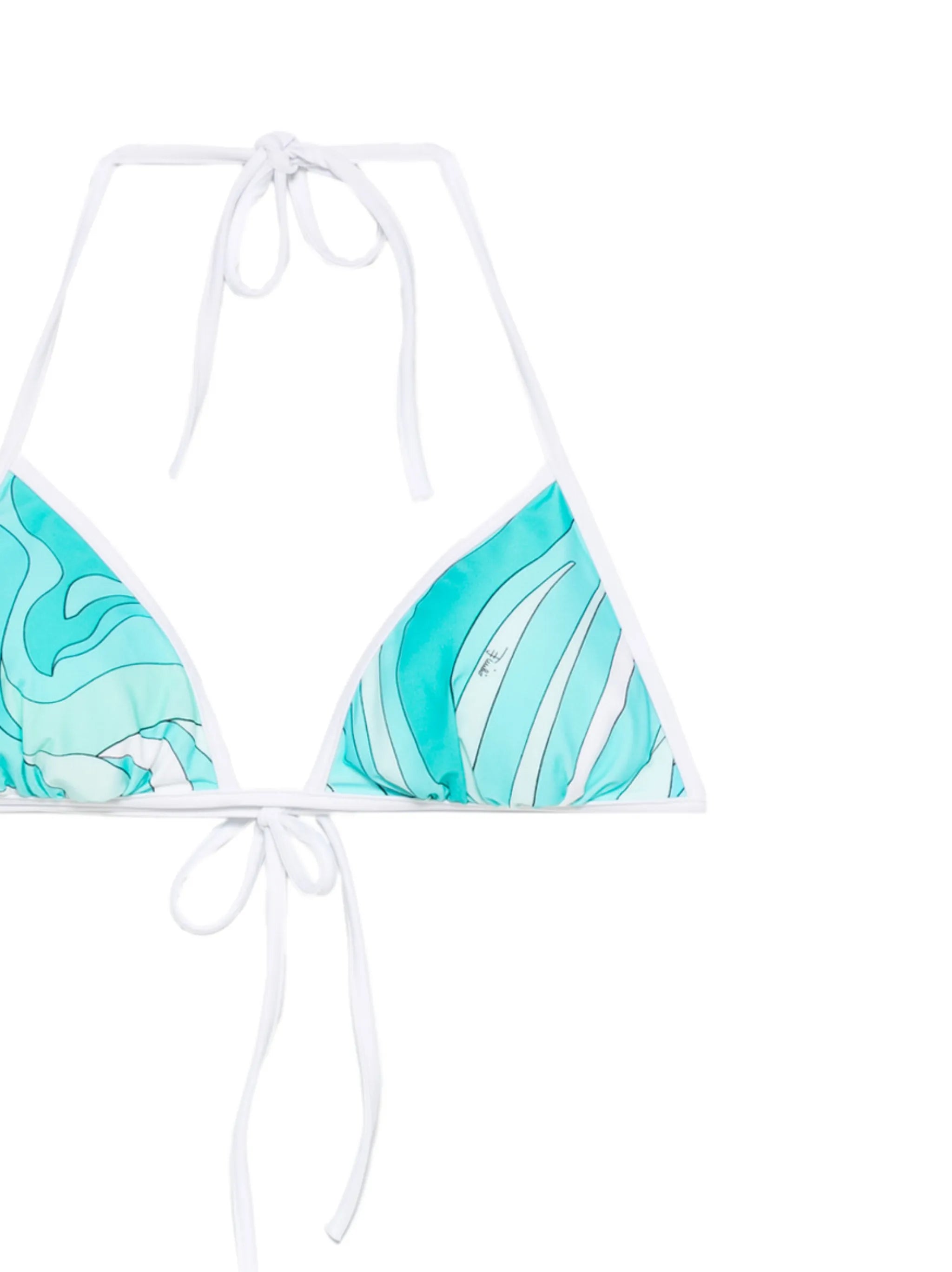 Marmo print triangle bikini top