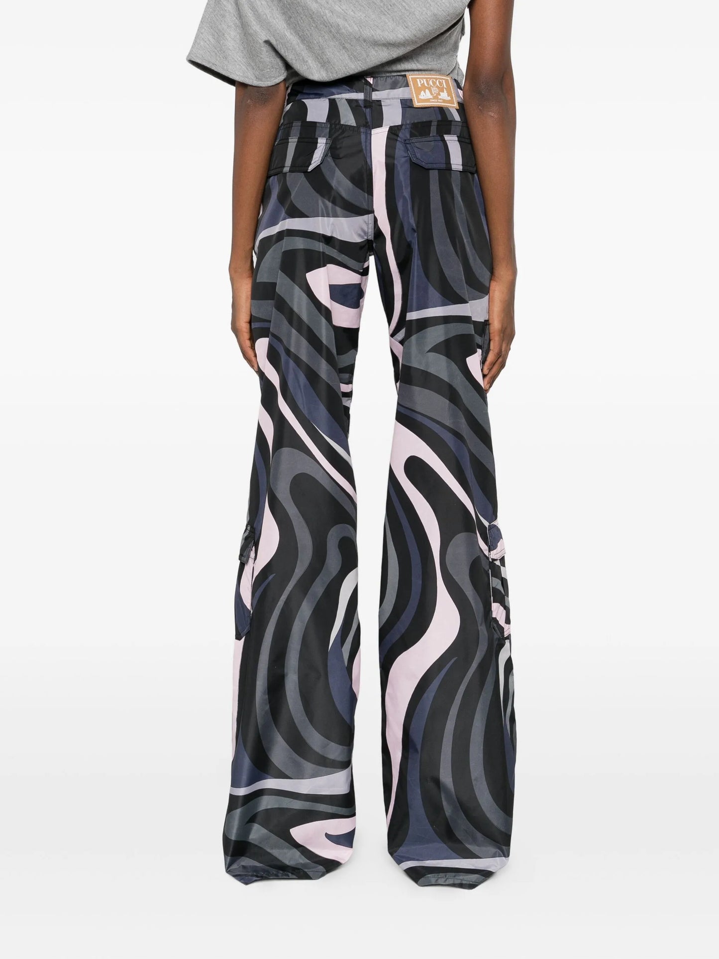 Marmo-print cargo trousers