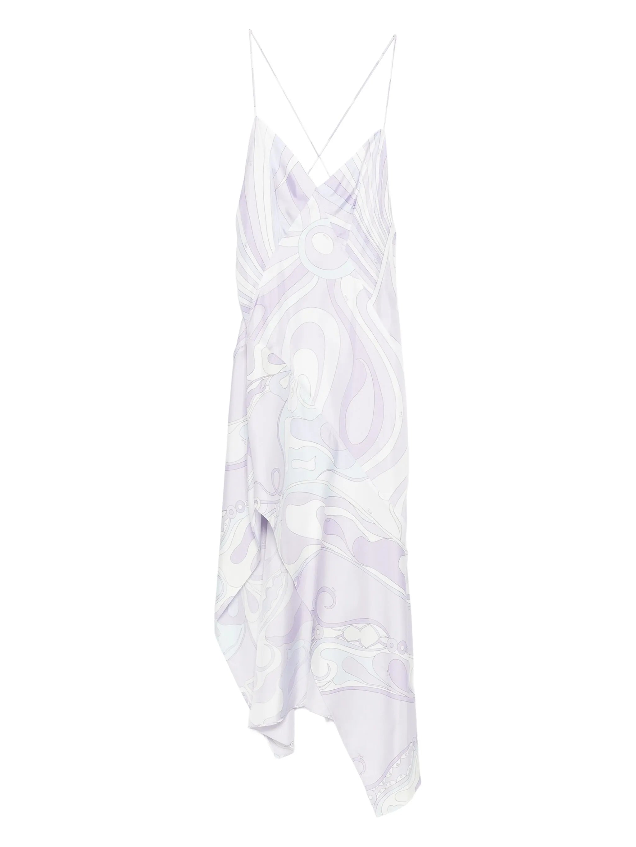 Iride print silk twill dress