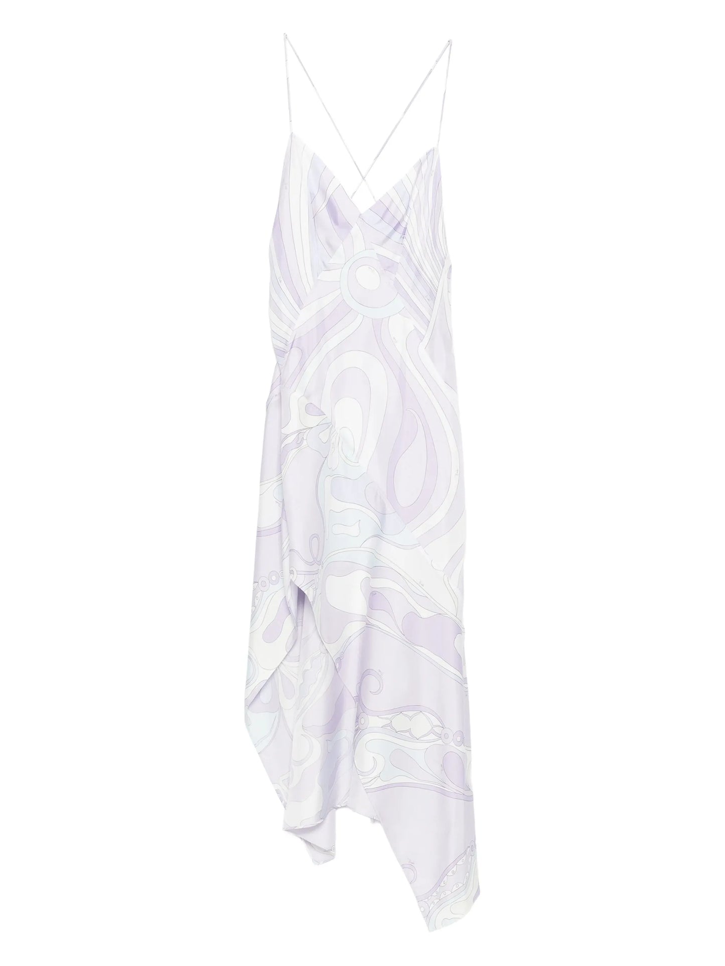 Iride print silk twill dress