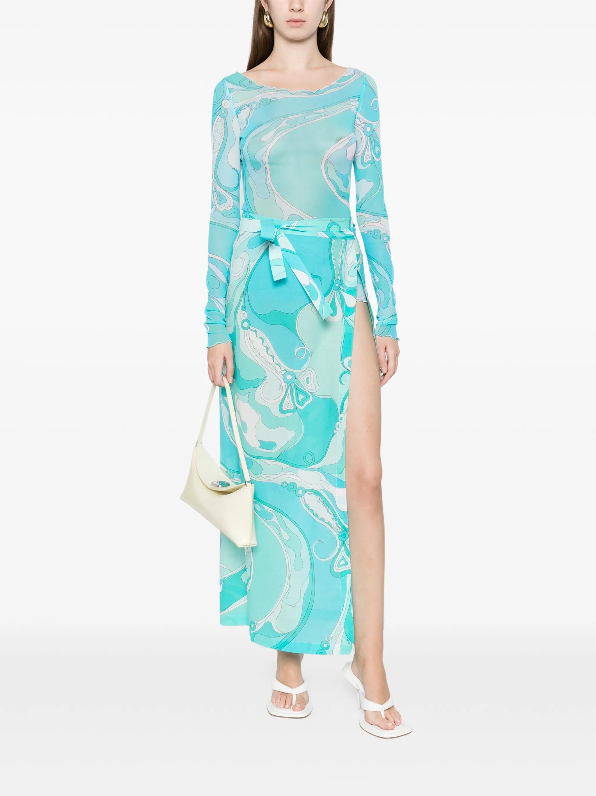 Orchidee side-tie cotton maxi pareo