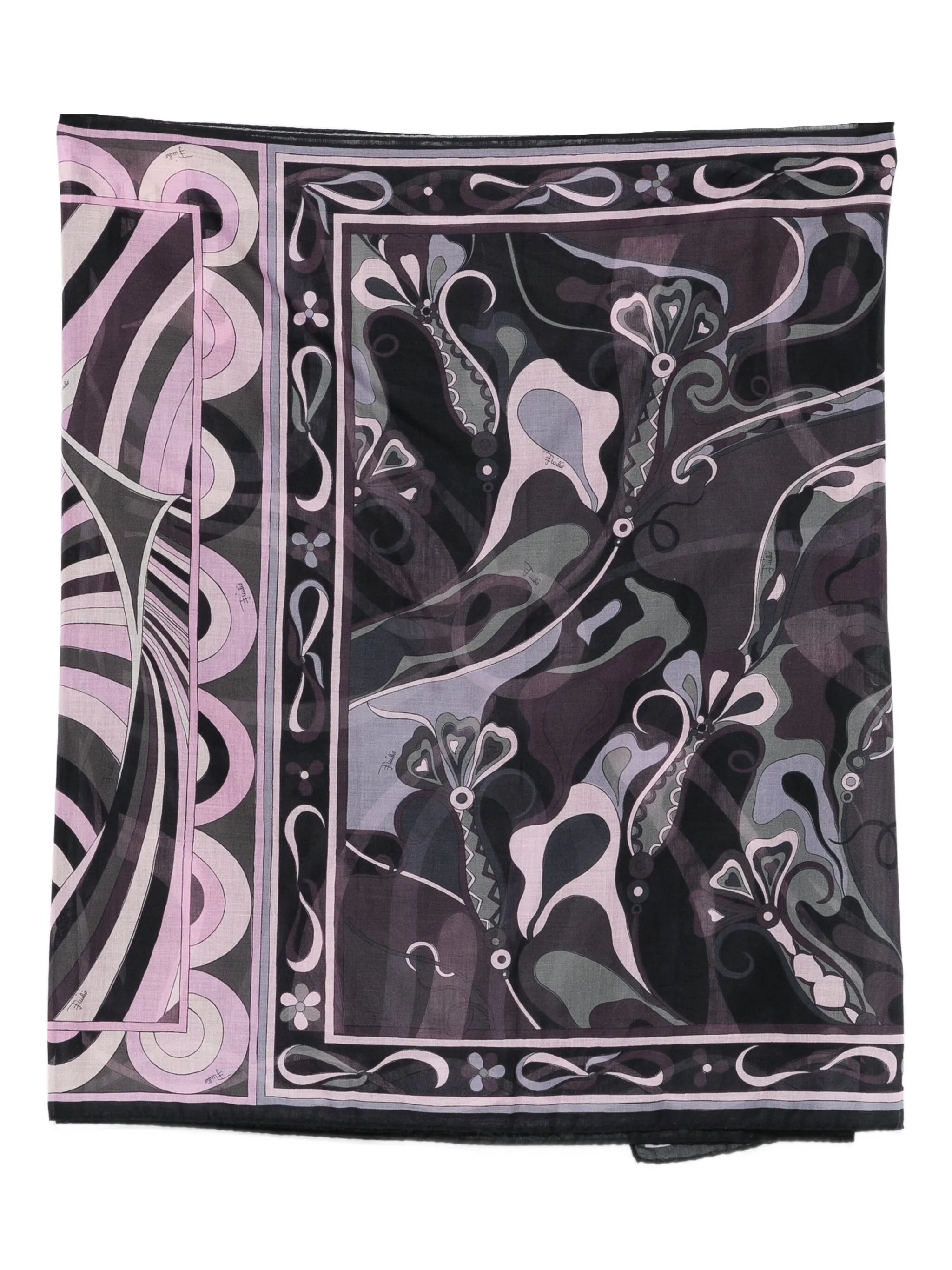mixed-print sarong