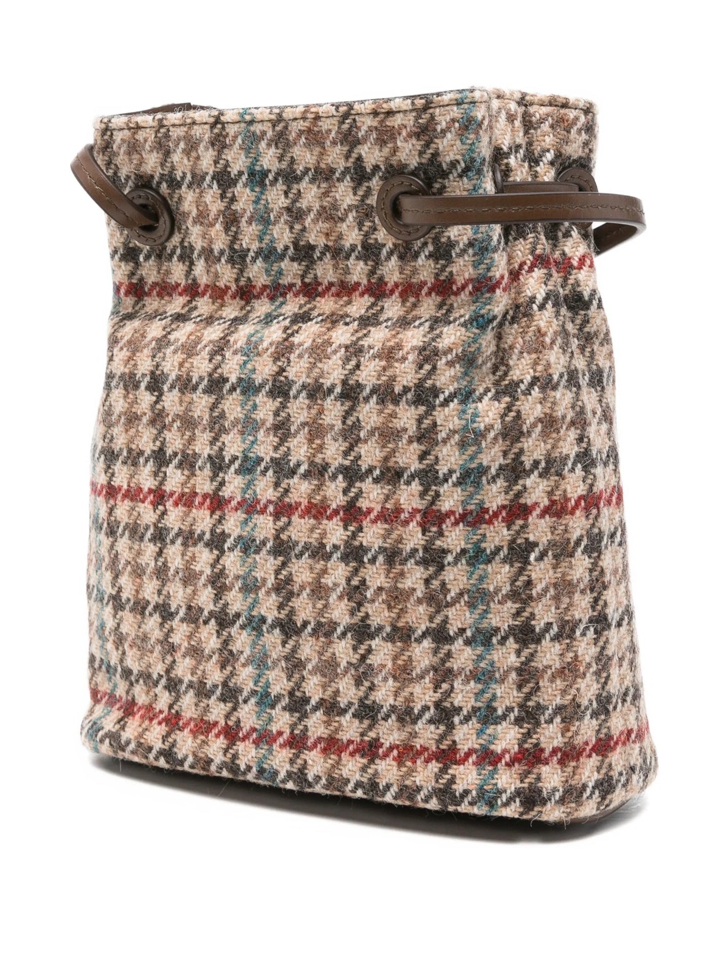 checked logo-appliqué cross body bag