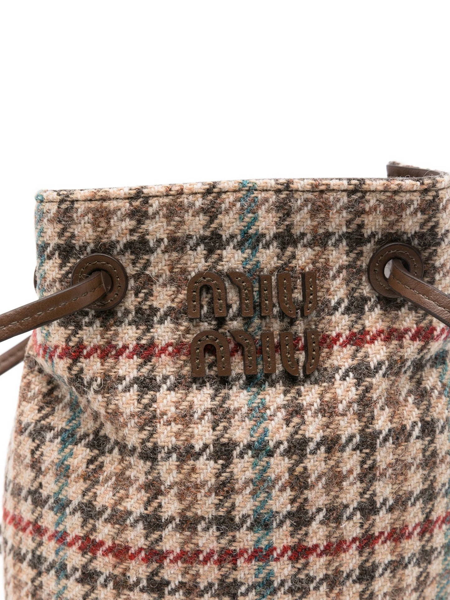 checked logo-appliqué cross body bag