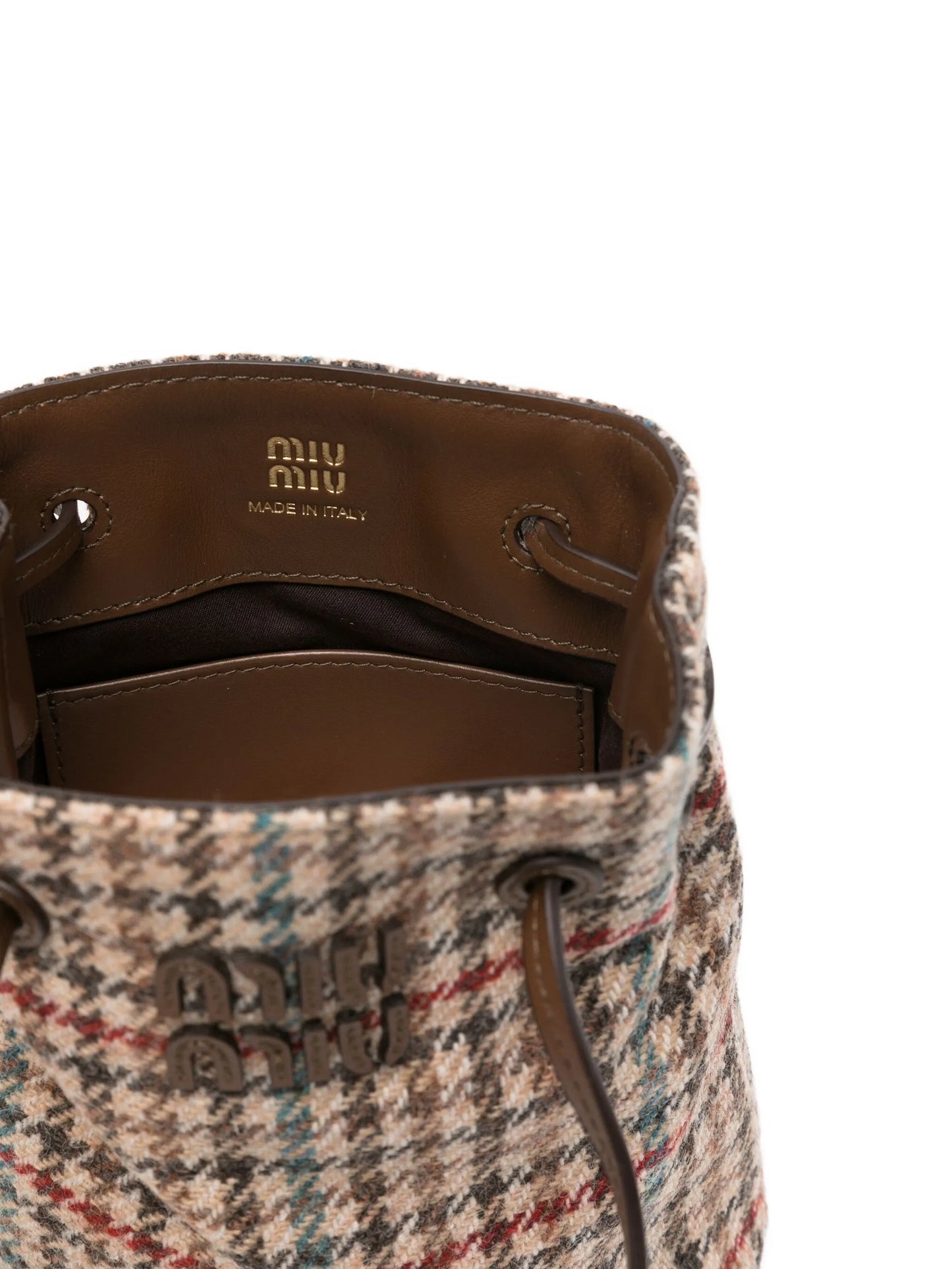 checked logo-appliqué cross body bag