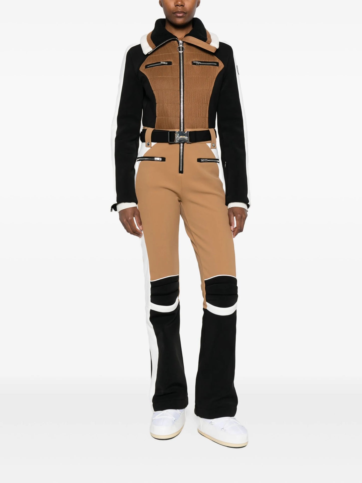 Jorket belted panelled ski suit