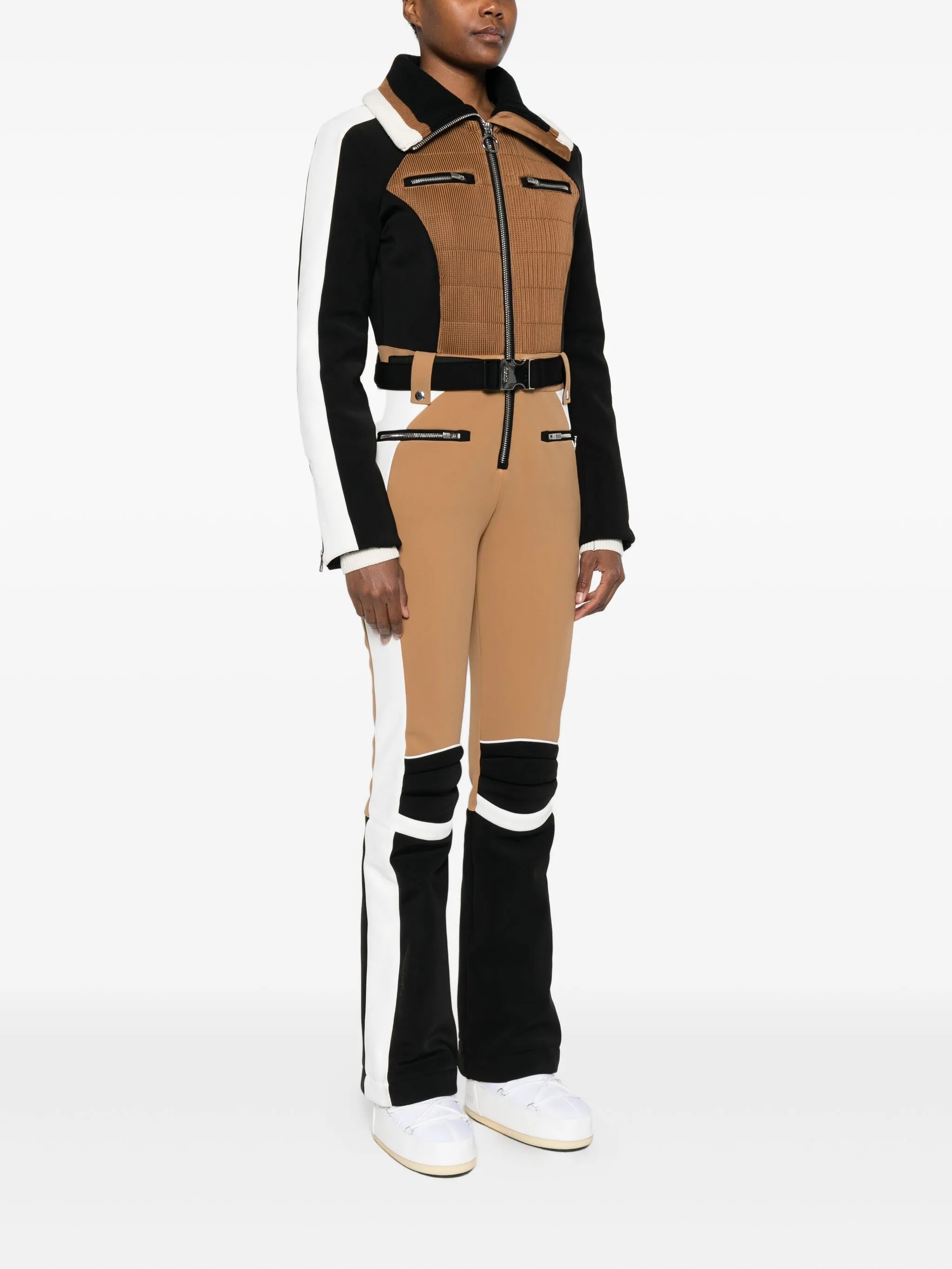Jorket belted panelled ski suit