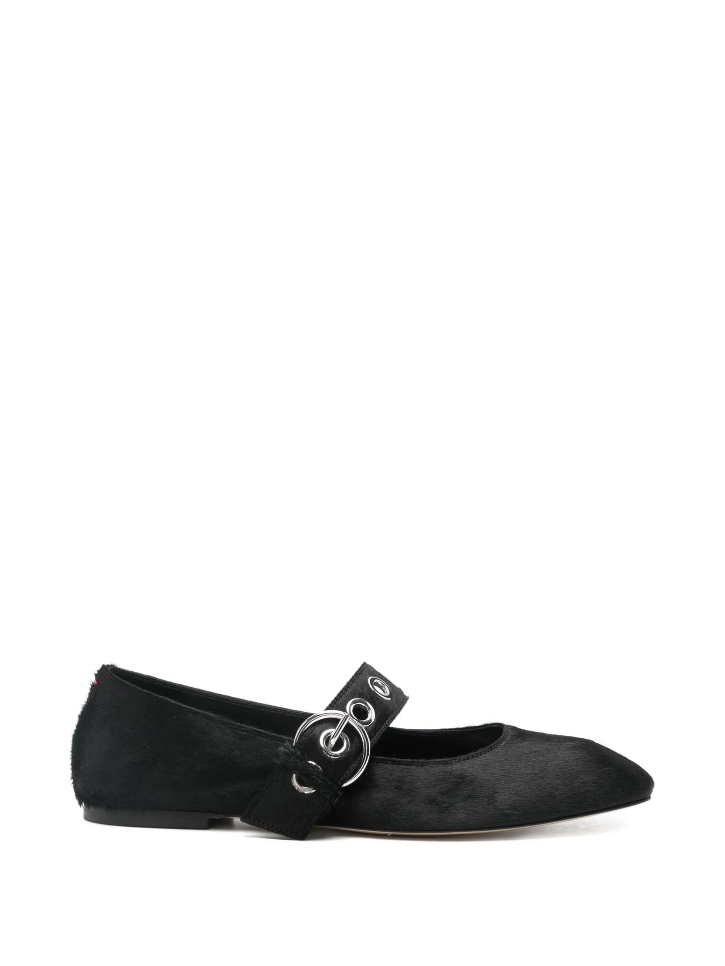 Uma eyelet ponyhair ballerinas
