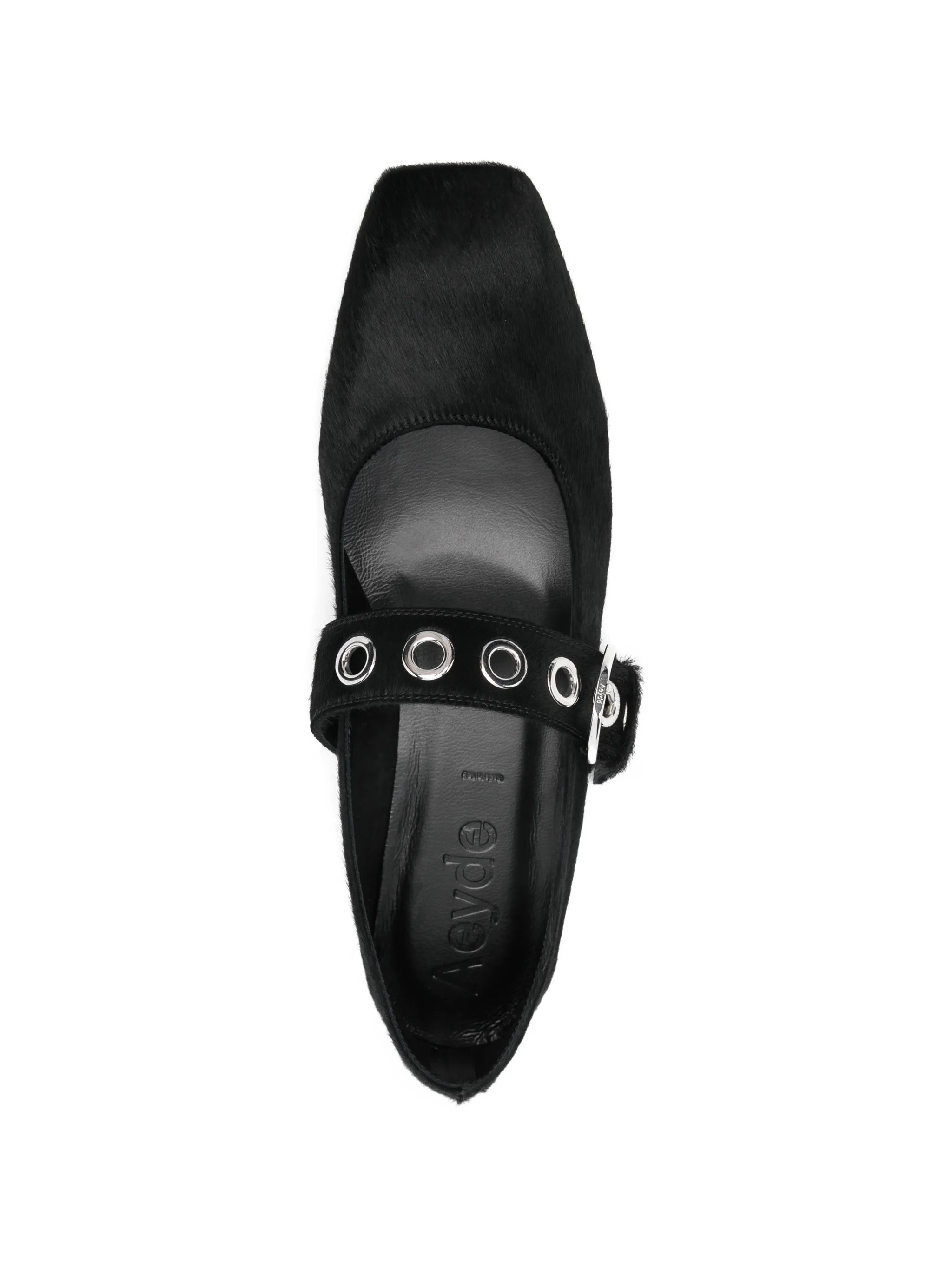 Uma eyelet ponyhair ballerinas