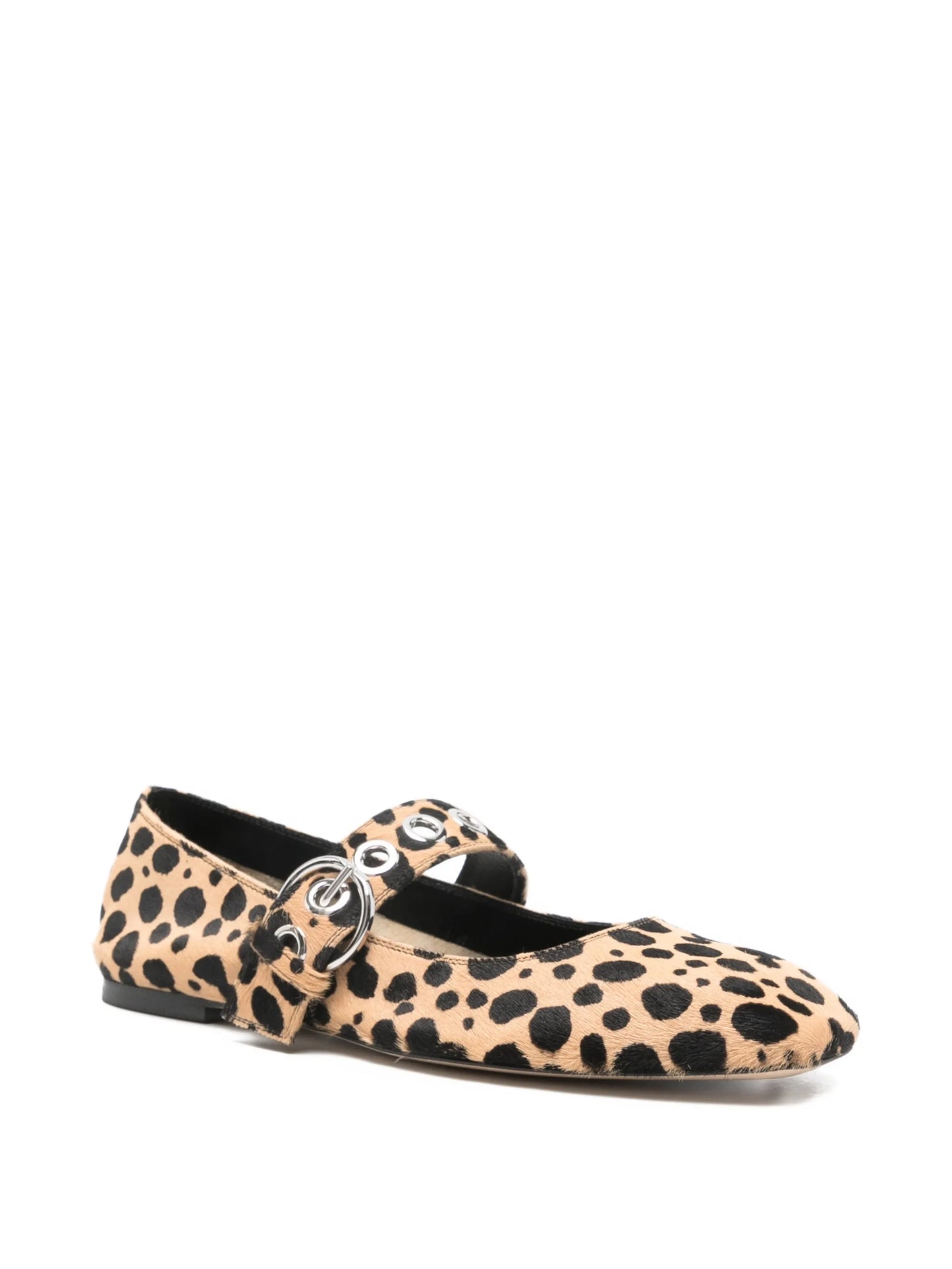 eyelet leo print ballerina