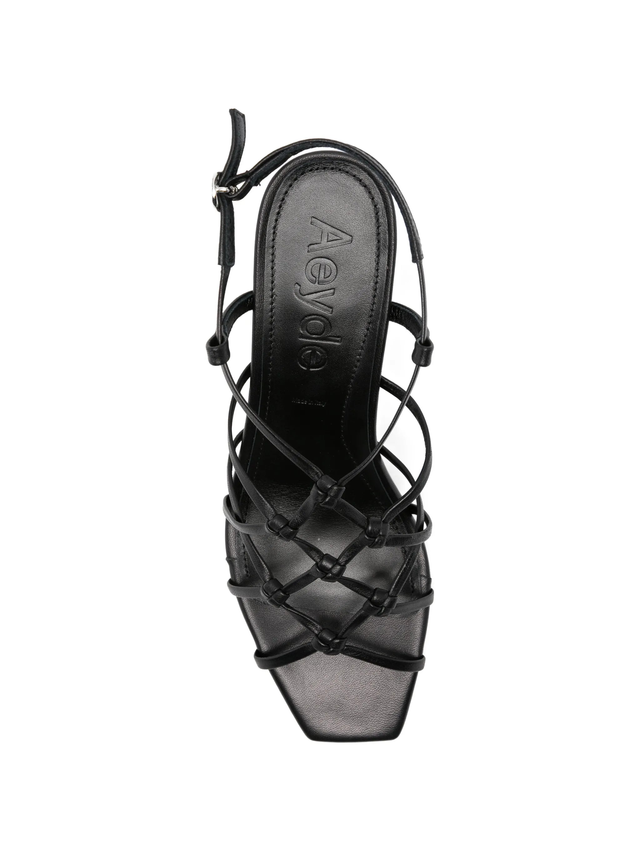 Acacia nappa leather heel sandals