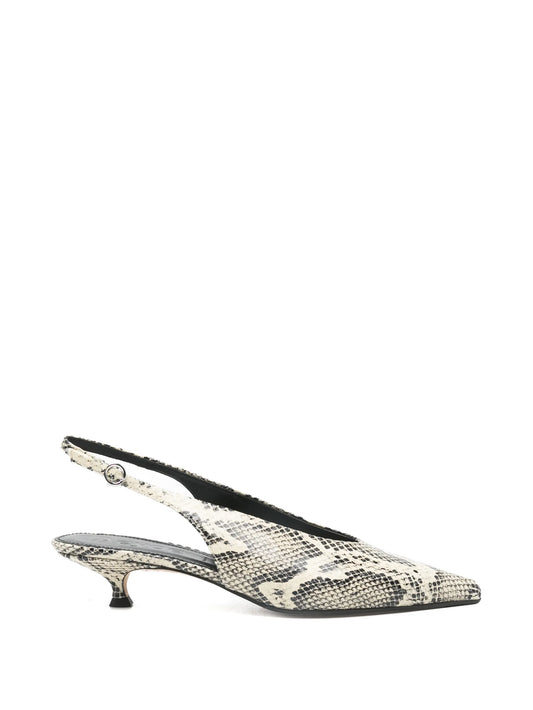 Camila snake-print slingback pumps
