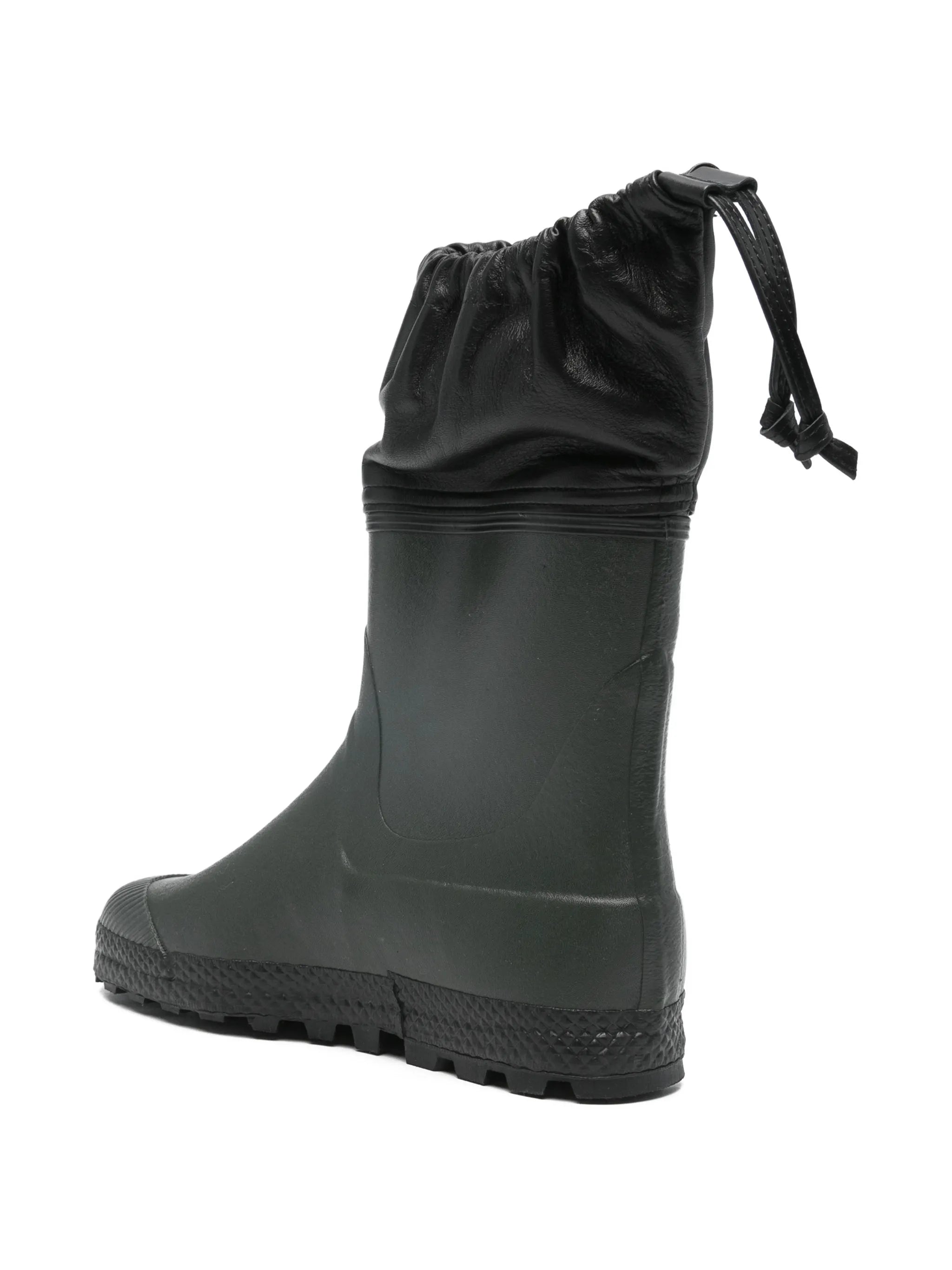drawstring city rain leather boots
