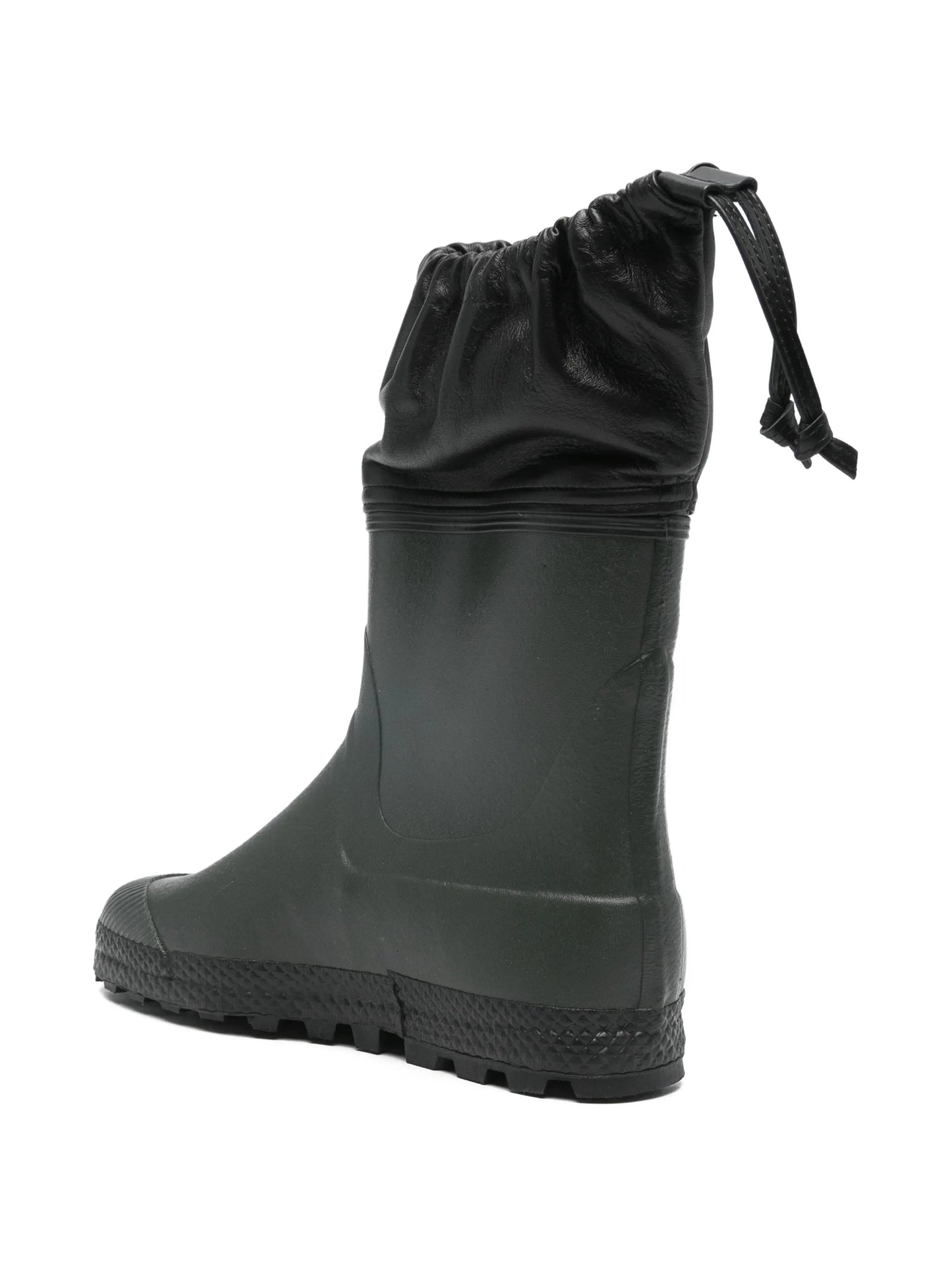 drawstring city rain leather boots