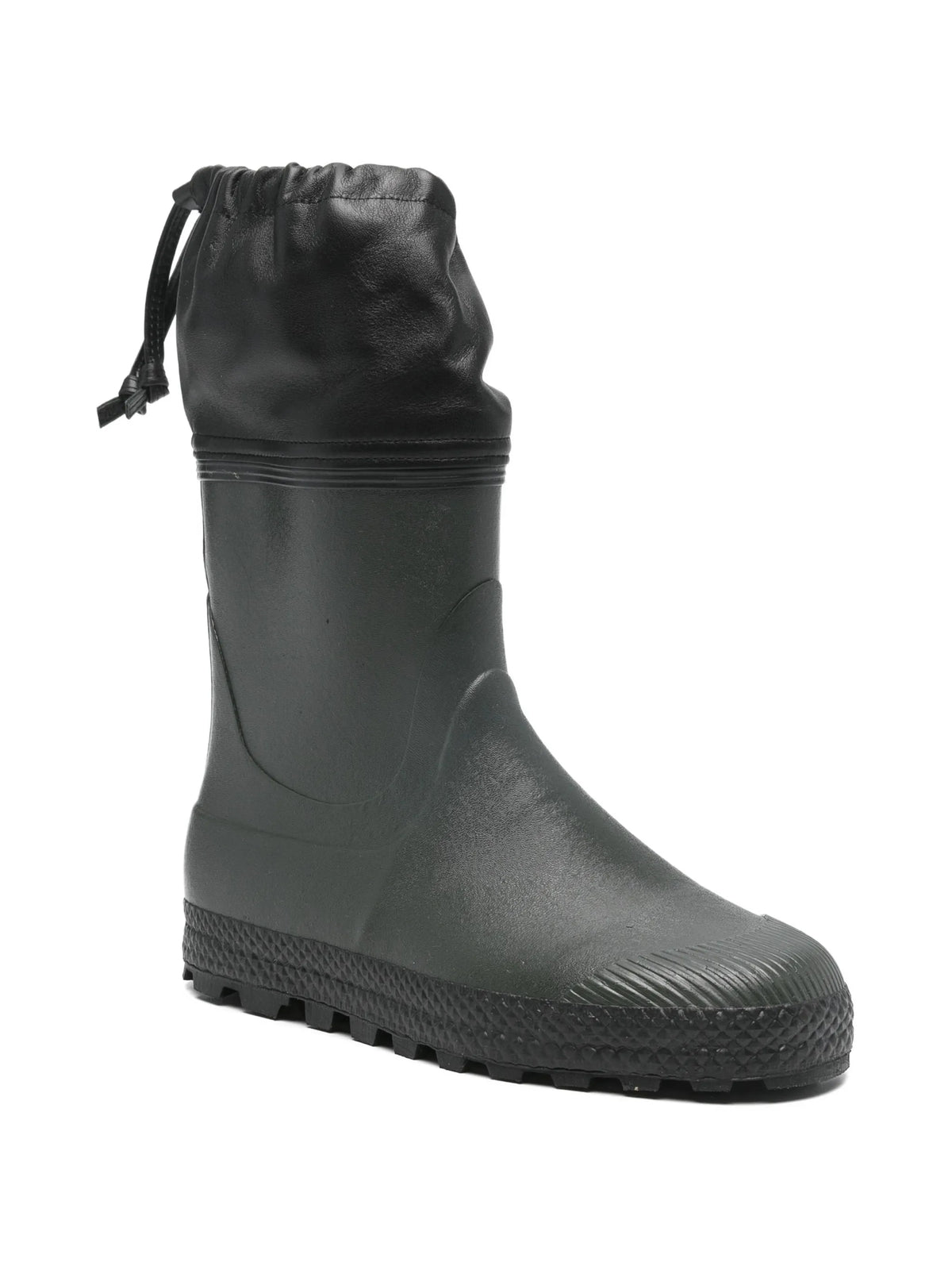 drawstring city rain leather boots