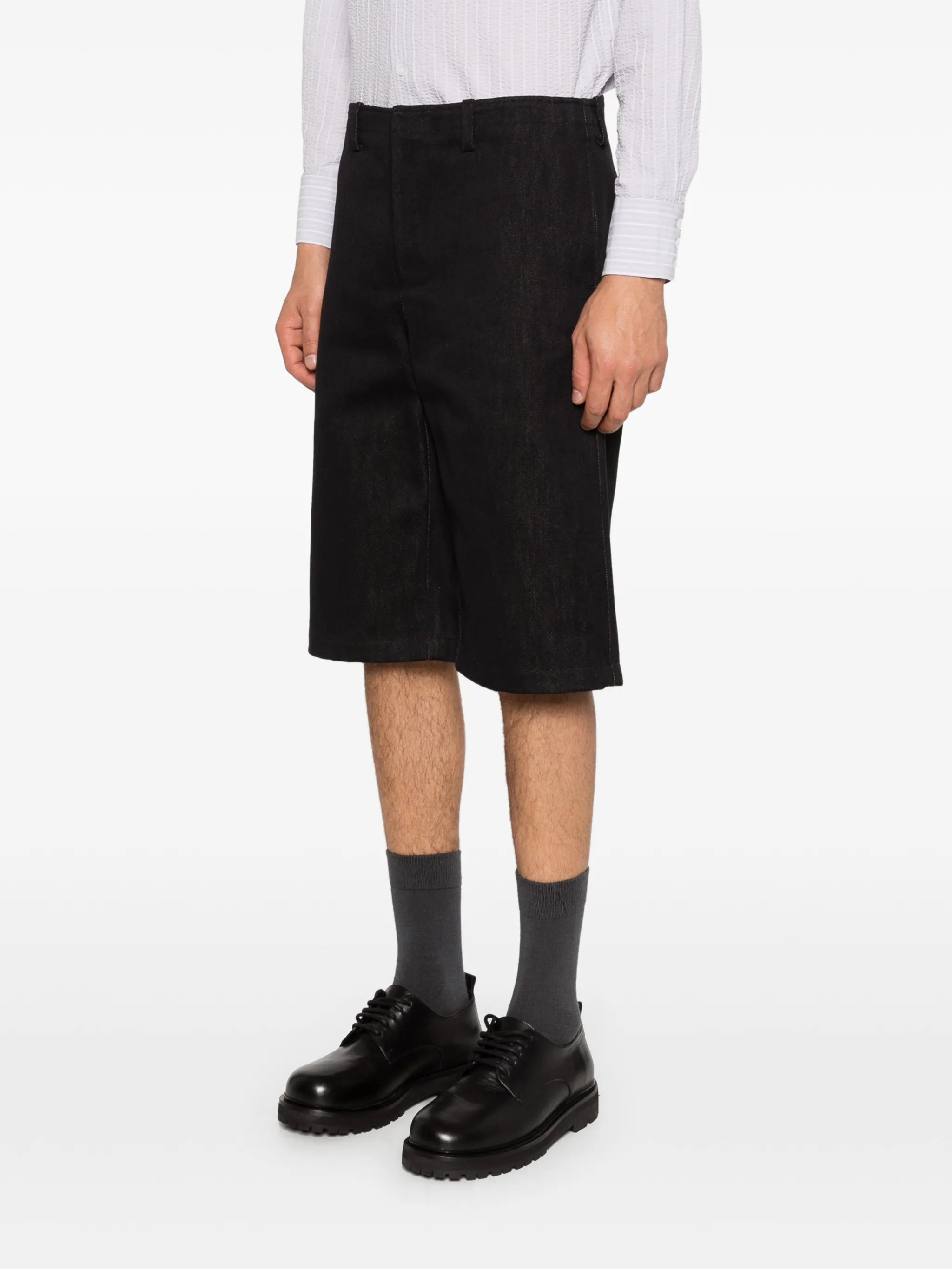 Utility gabardine shorts