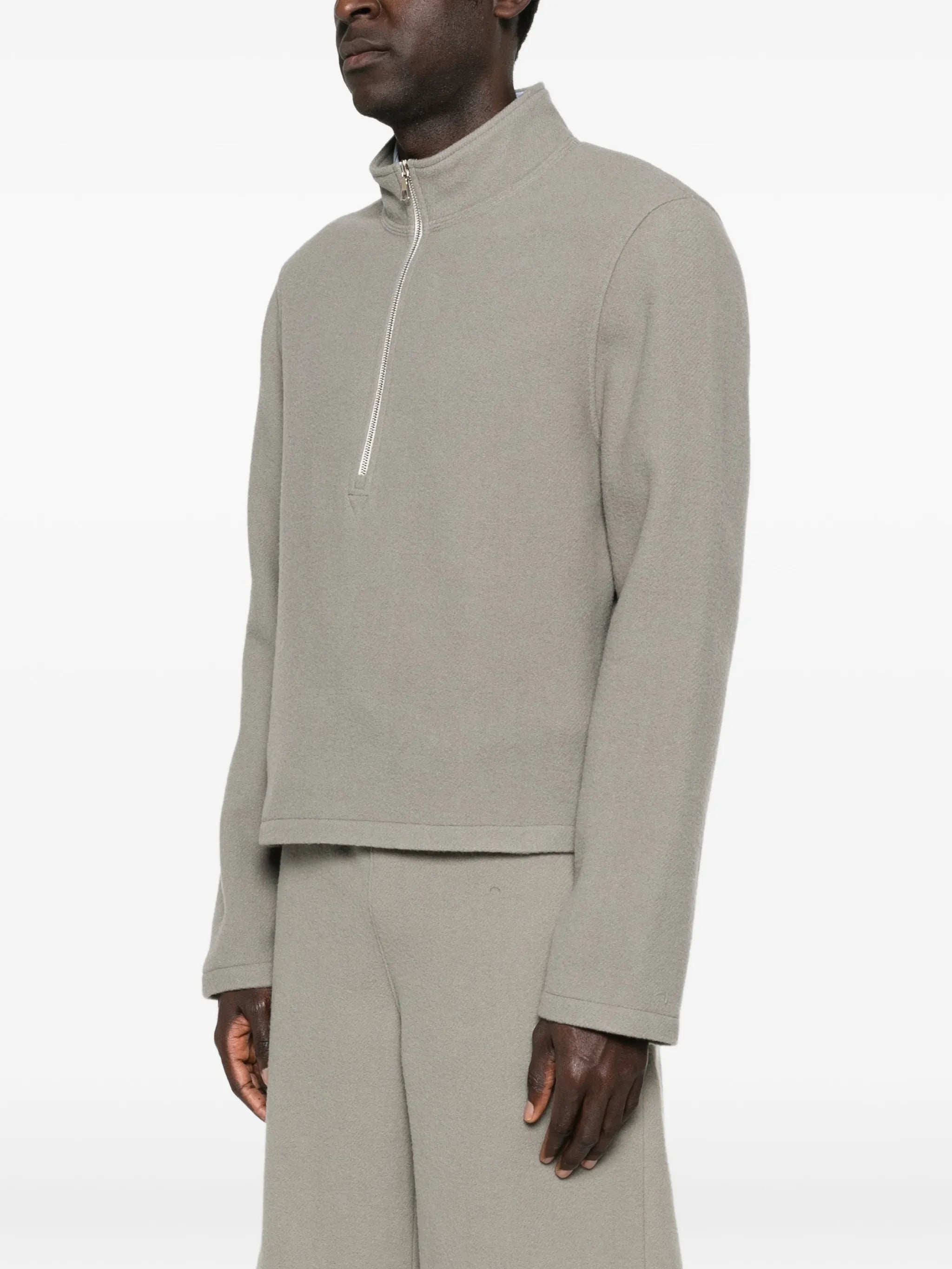 zip-fastening sweatshirt