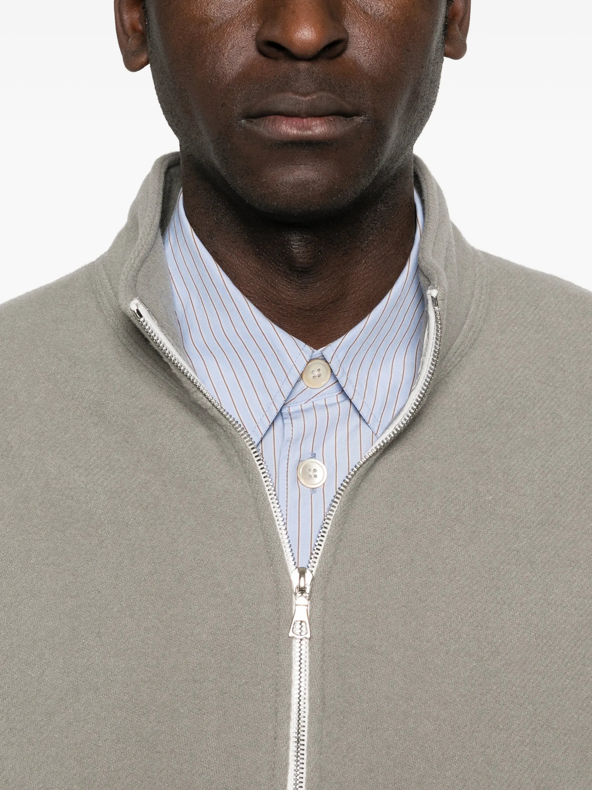 zip-fastening sweatshirt