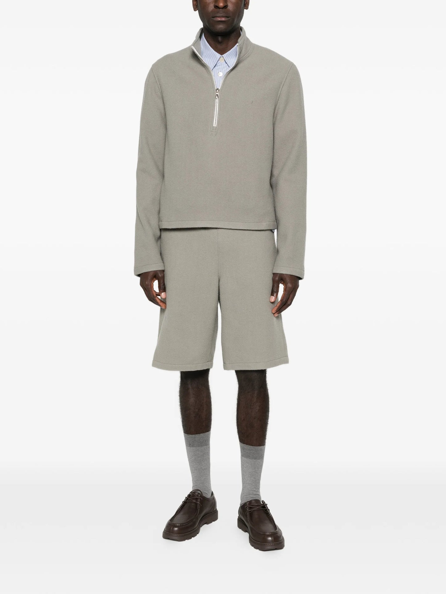 zip-fastening sweatshirt